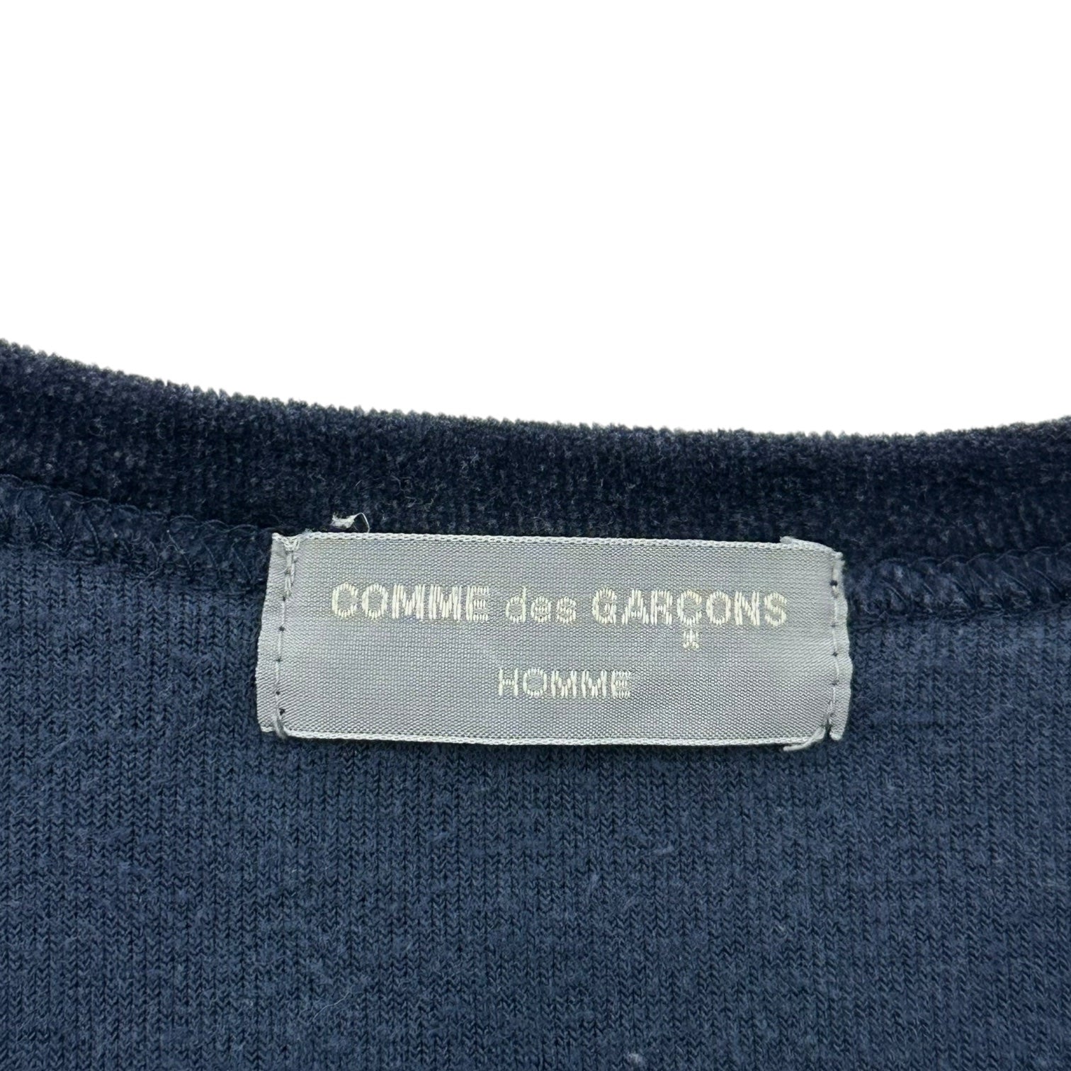 COMME des GARCONS HOMME(コムデギャルソンオム) 96AW Vintage Velour S/S Tee ヴィンテージ ベロア 半袖 Tシャツ HT-100220 表記無(M程度) ネイビー AD1996 カットソー 90年代 田中オム