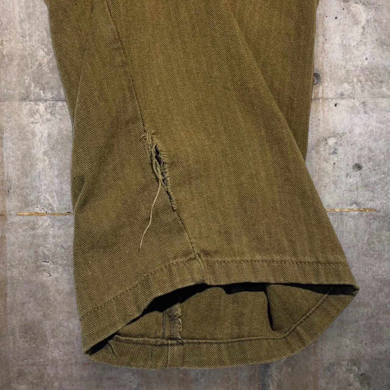 Czech army(チェコ軍) 80'sプルオーバーシャツ 表記なし(L程度) カーキ 7分袖リメイク