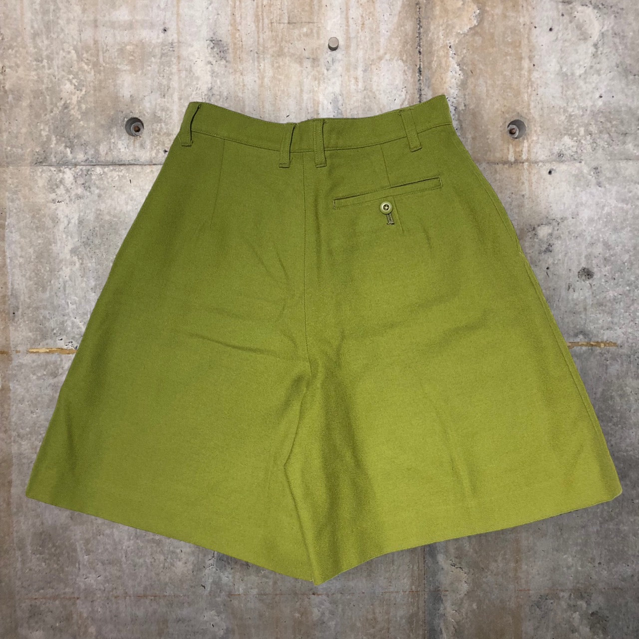 i.s. ISSEY MIYAKE(アイエス イッセイミヤケ) 90’s 1tac wool short pants/ウールハーフパンツ IS13-FF016 M グリーン