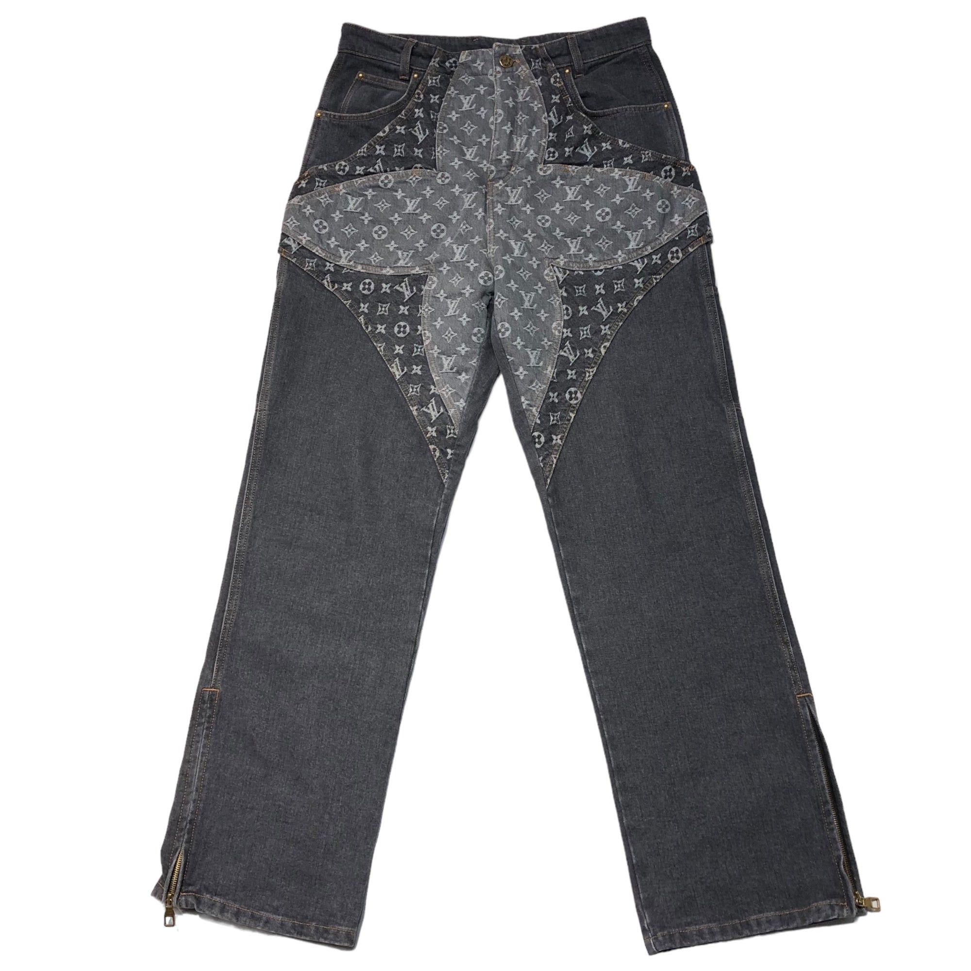 LOUIS VUITTON(ルイヴィトン) 23AW monogram flower denim pants モノグラム フラワー デニムパンツ  RM232 Y92 HPD92W 31 ブラック×グレー