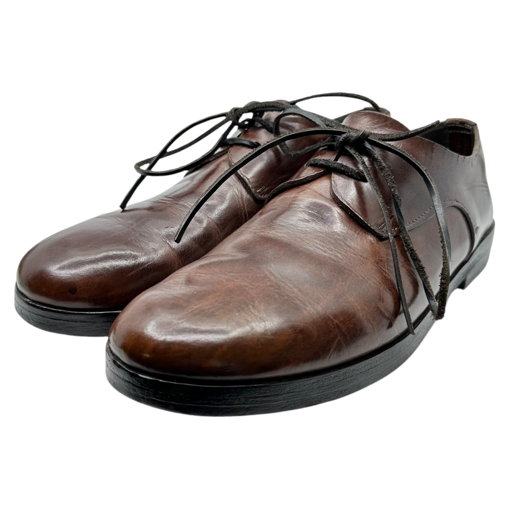MARSEY(マーシー) Plain toe leather shoes プレーントゥ レザー シューズ MM1343 40 1/2(26.5cm程度) ブラウン イタリア製