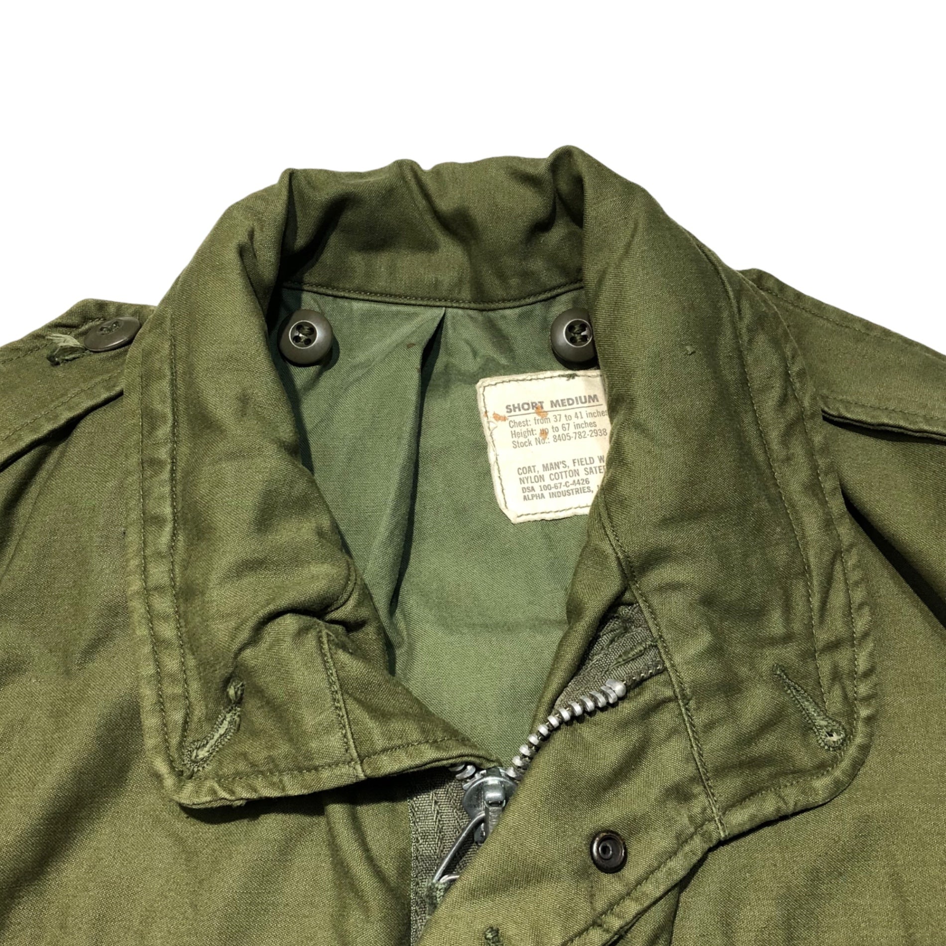 US ARMY(アメリカ軍) 60's M-65 2nd FIELD JACKET ミリタリー フィールド ジャケット 8405-782-2938 SHORT MEDIUM カーキ 別年代ライナー付 CONMAR