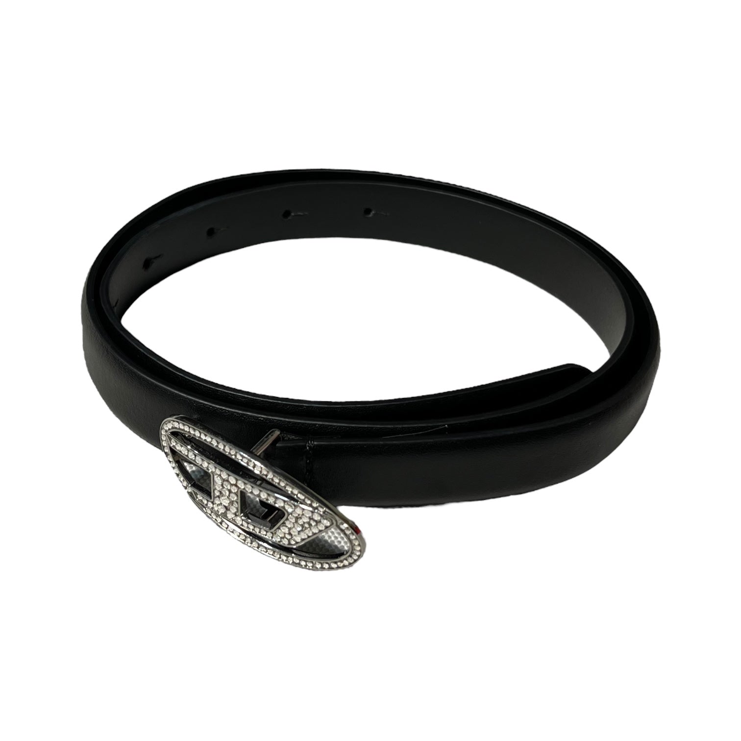 Diesel ラインストーンロゴ レザーベルト | ブラック | FARFETCH JP  