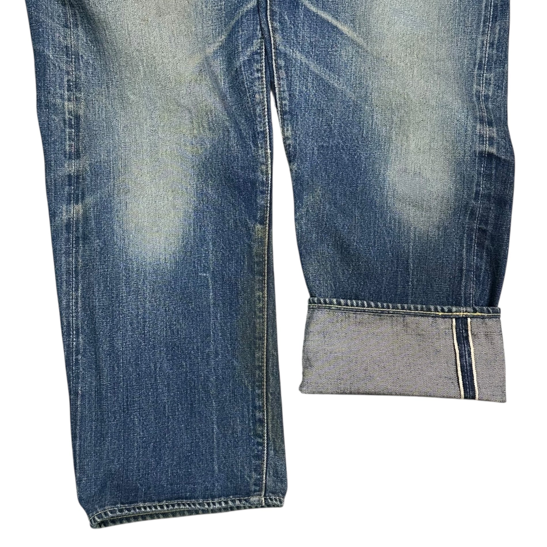 Levi's(リーバイス) 60's~70's 505 BIG E VINTAGE DENIM ヴィンテージ デニム パンツ 実寸90cm程度(W35程度) インディゴ 60年代~70年代 SCOVILL ZIP 裏刻印8 セルビッチ
