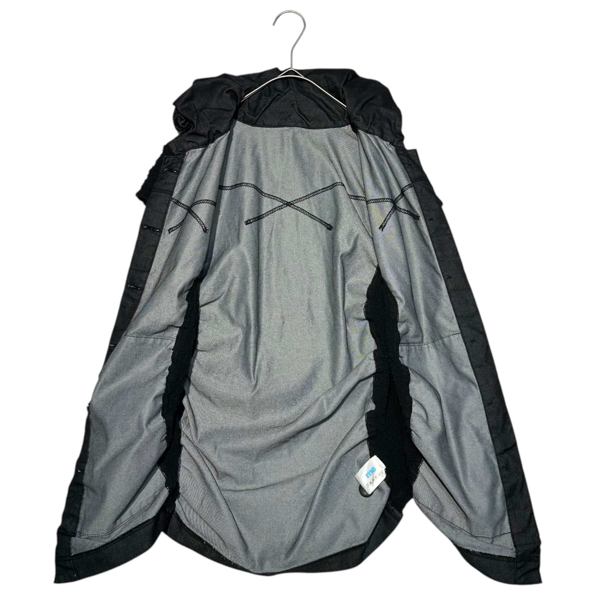 me ISSEY MIYAKE(ミーイッセイミヤケ) Side pleated denim vest サイド プリーツ 切替 デニム ベスト MI51FE292 FREE ブラック