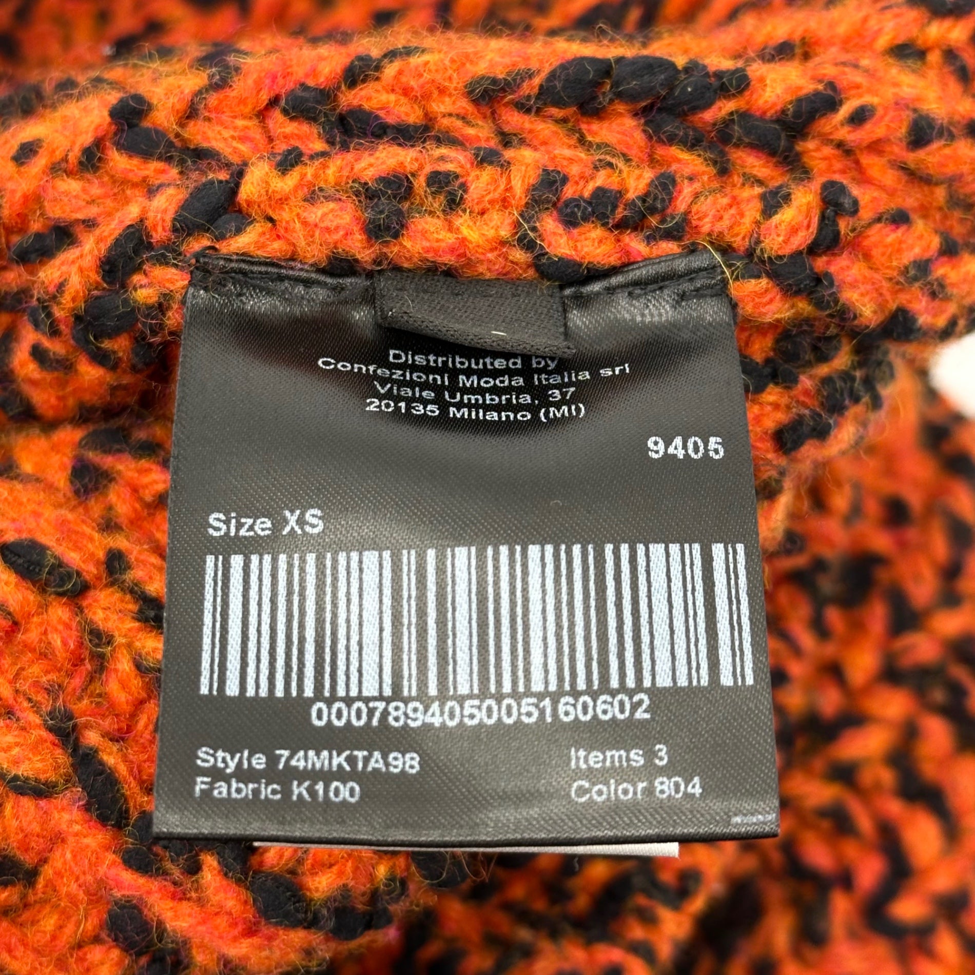 CALVIN KLEIN 205W39NYC(カルバンクライン) Low-gauge wool knit ローゲージ ウール ニット 74MKTA98 XS オレンジ ラフシモンズ期