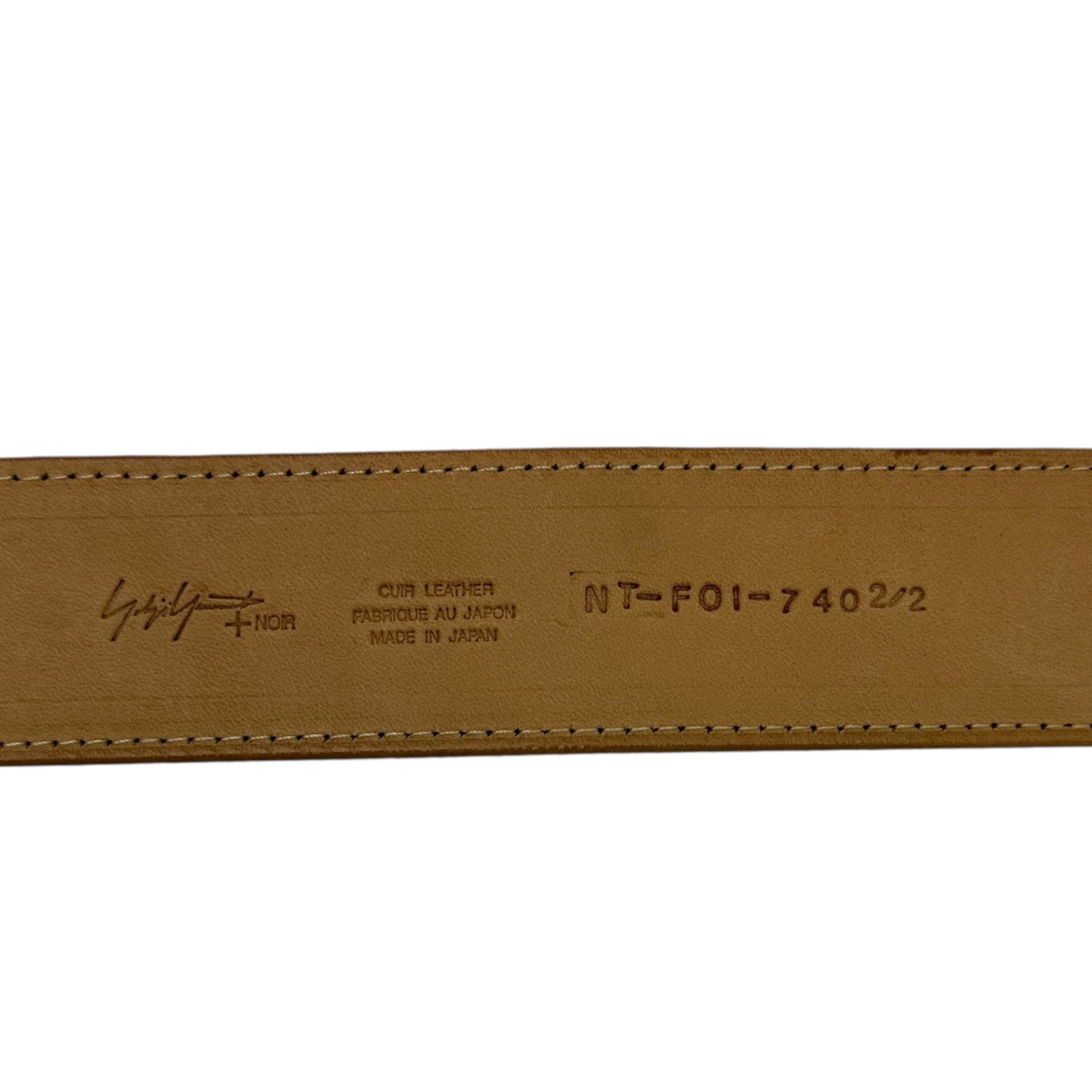 YOHJI YAMAMOTO NOIR(ヨウジヤマモトノアール) Crack-Finished Leather Belt クラック 加工 レザー ベルト NT-FO1-740 ブラック