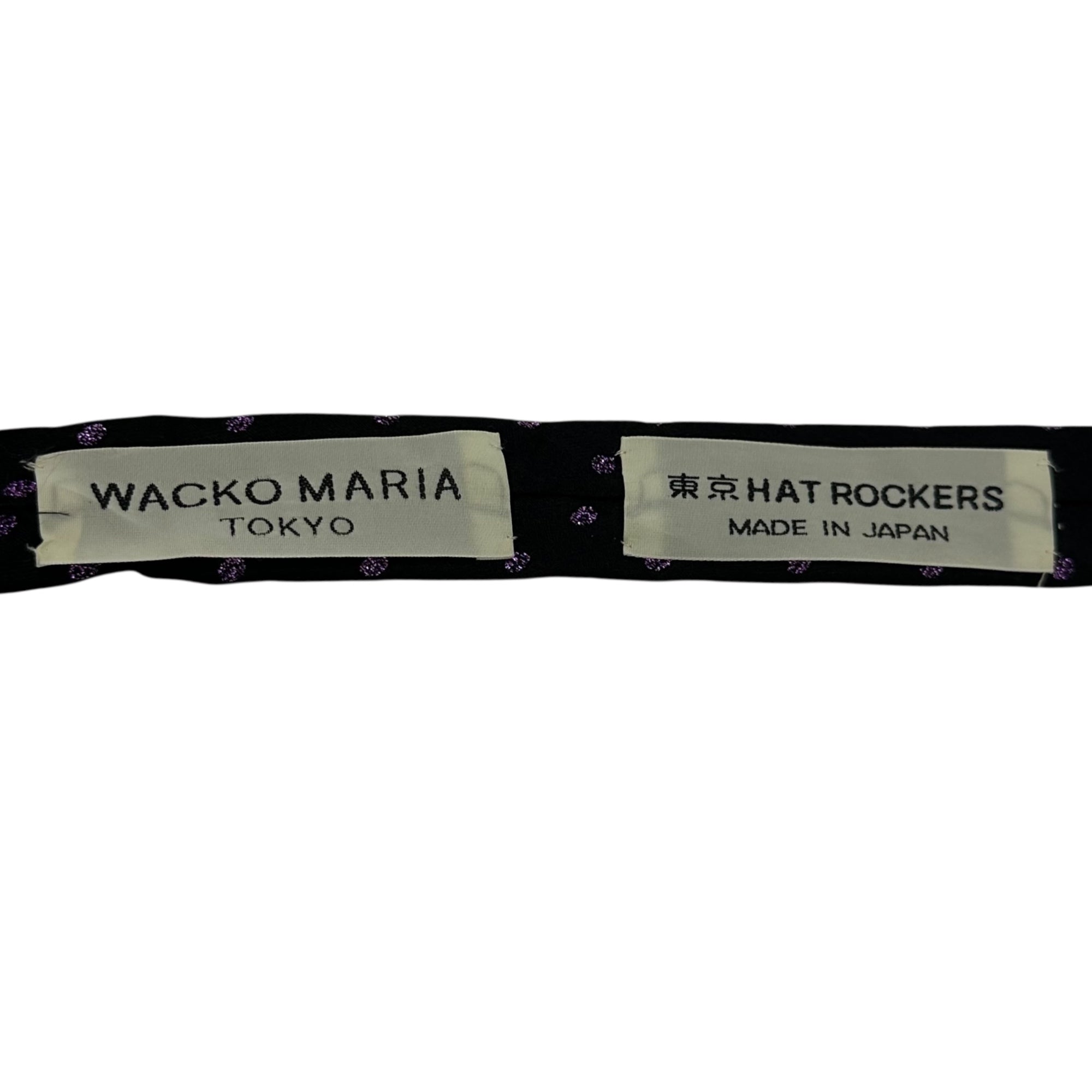 WACKO MARIA×東京 HAT ROCKERS(ワコマリア×トウキョウハットロッカーズ) Maria embroidered dotted silk tie マリア 刺繍 ドット シルク ネクタイ XL グレー