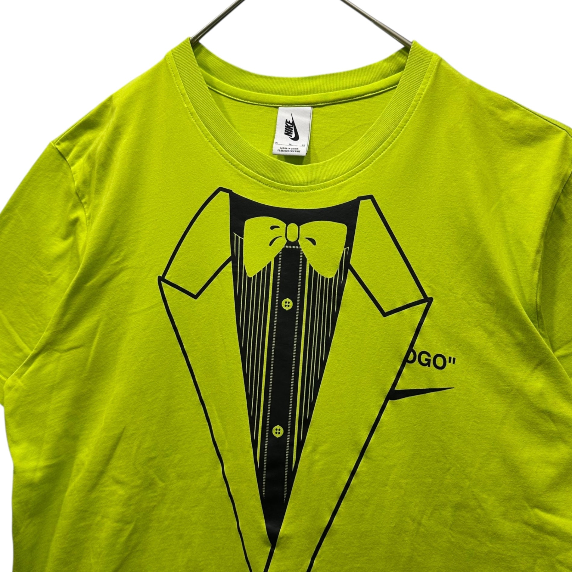 NIKE×Off-White(ナイキ×オフホワイト) NRG A6 Tee "Lime Green" プリント Tシャツ BQ0827-389 XL イエロー