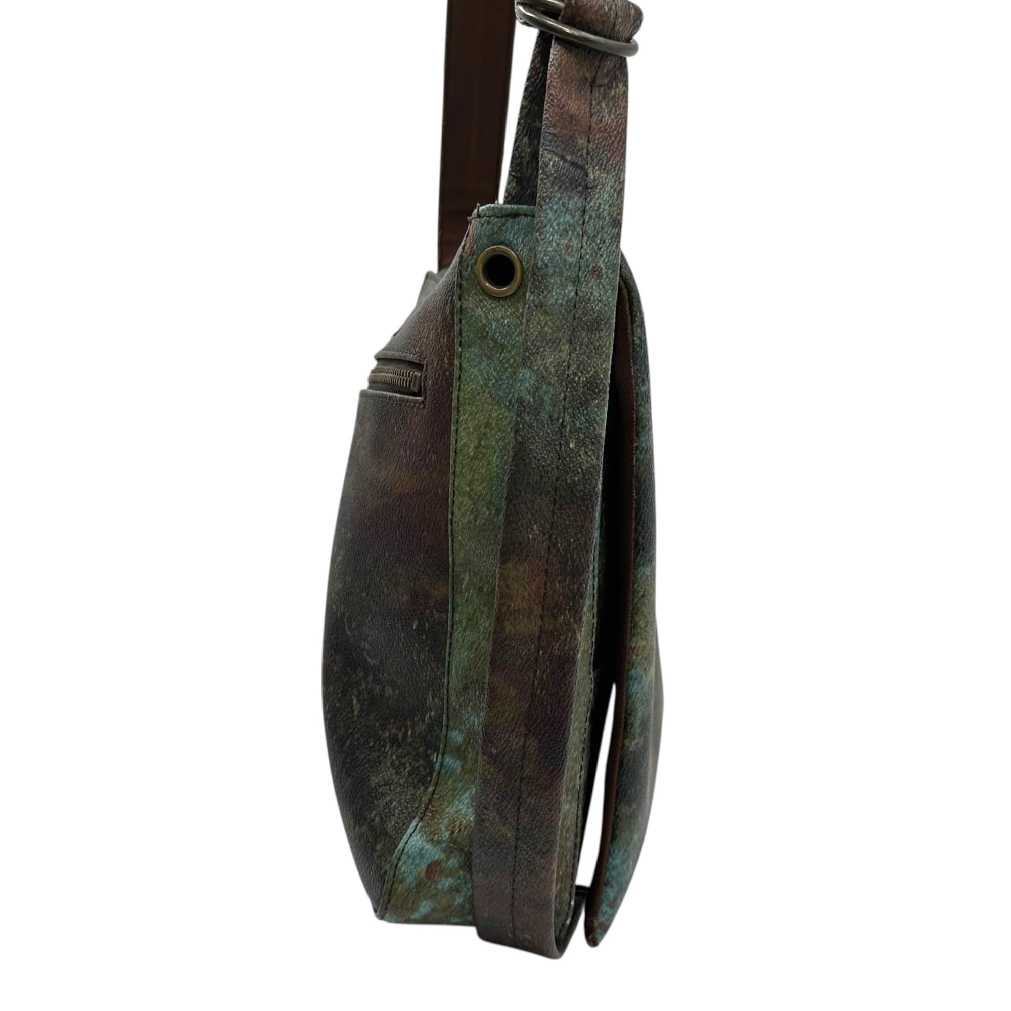 Jean Paul GAULTIER(ジャンポールゴルチエ) V Cyber Flap Shoulder Bag Vサイバー フラップ ショルダー バッグ ブルー×ブラウン