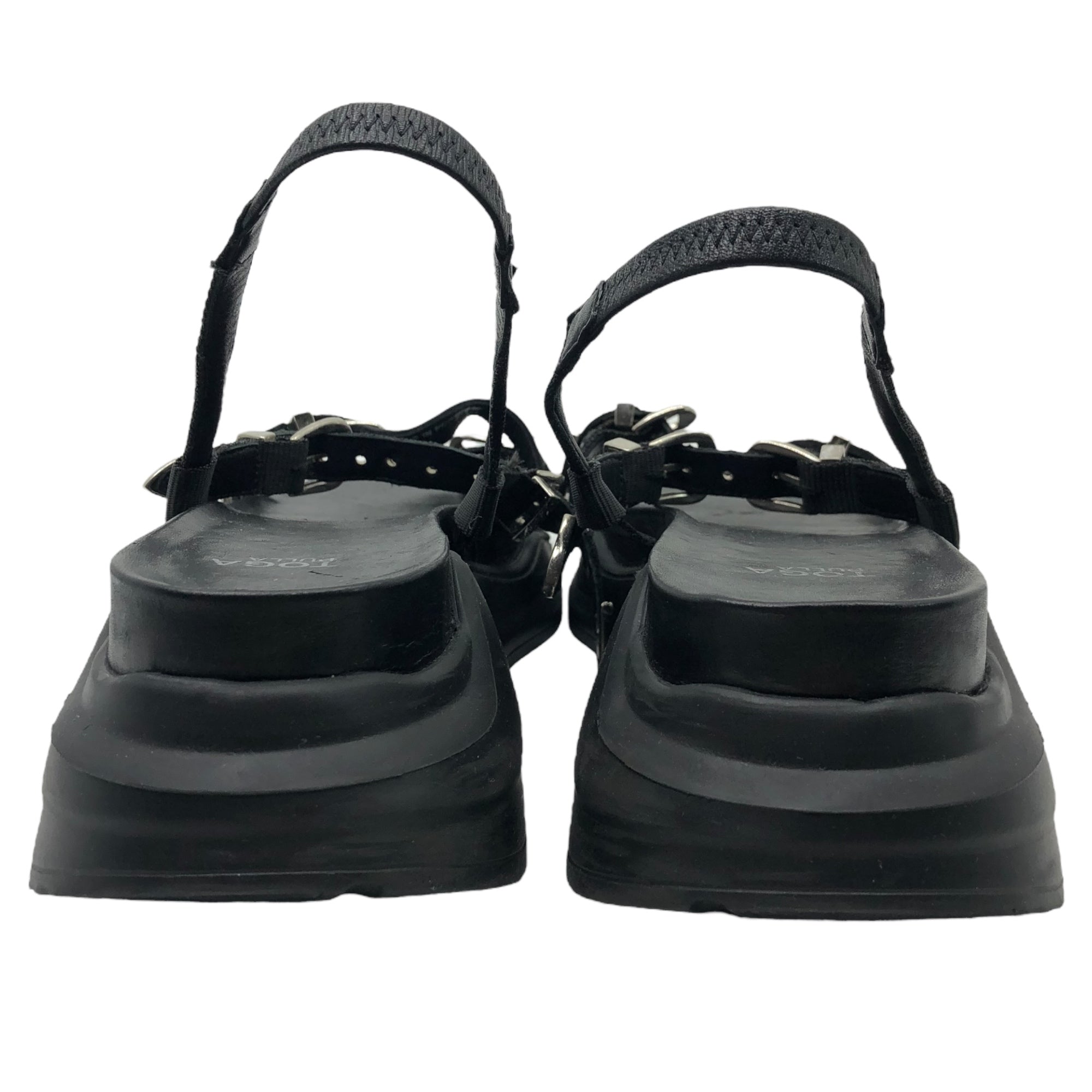 TOGA PULLA(トーガプルラ) FLATFORMS ウエスタン ベルト ストラップ 厚底 サンダル AJ1111 41(26.5~27cm程度) ブラック