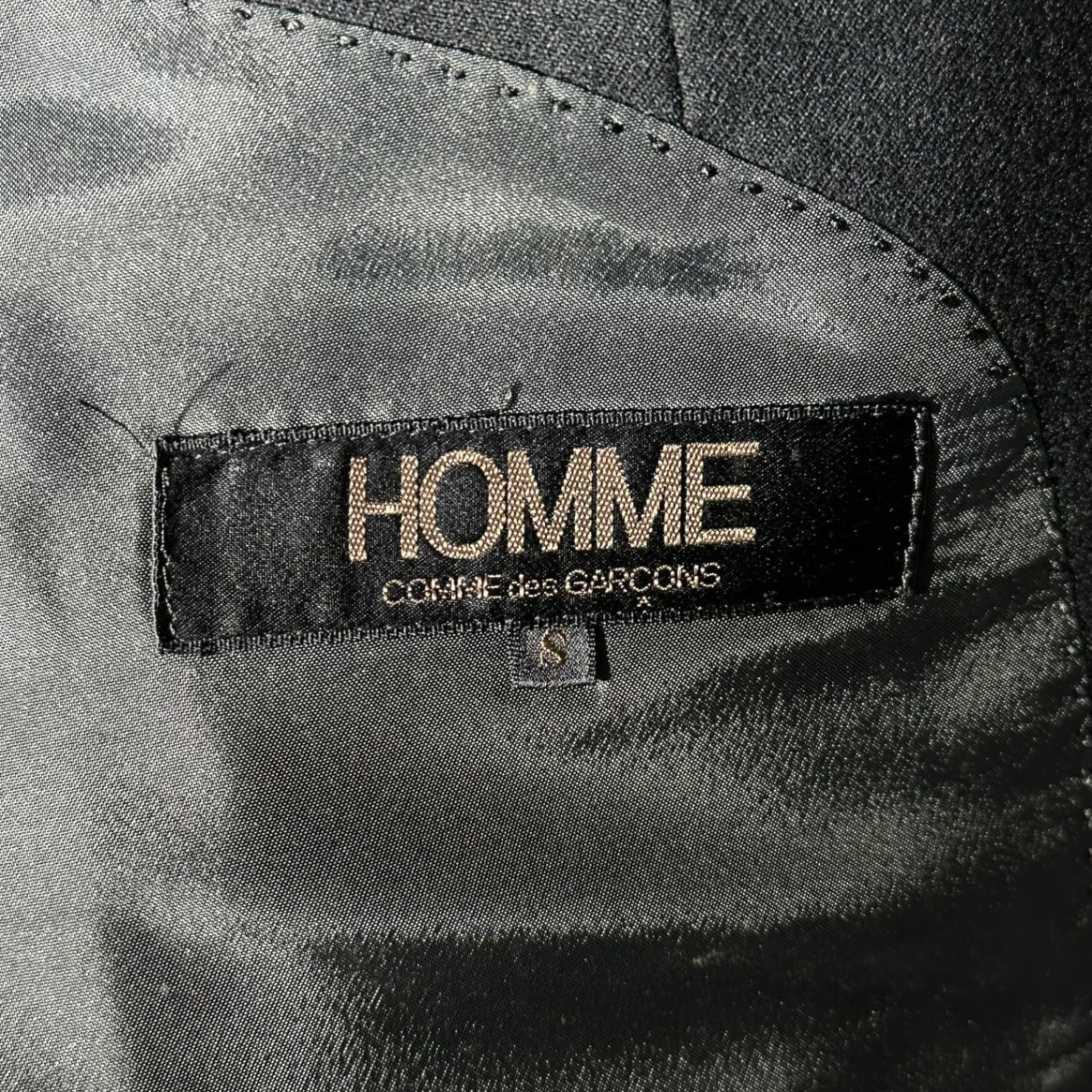 COMME des GARCONS HOMME(コムデギャルソンオム) 70’s~80's 2B Wool Tailored Jacket デカオム 2B ウール テーラード ジャケット HS-09010 S ブラック 70年代~80年代 アーカイブ