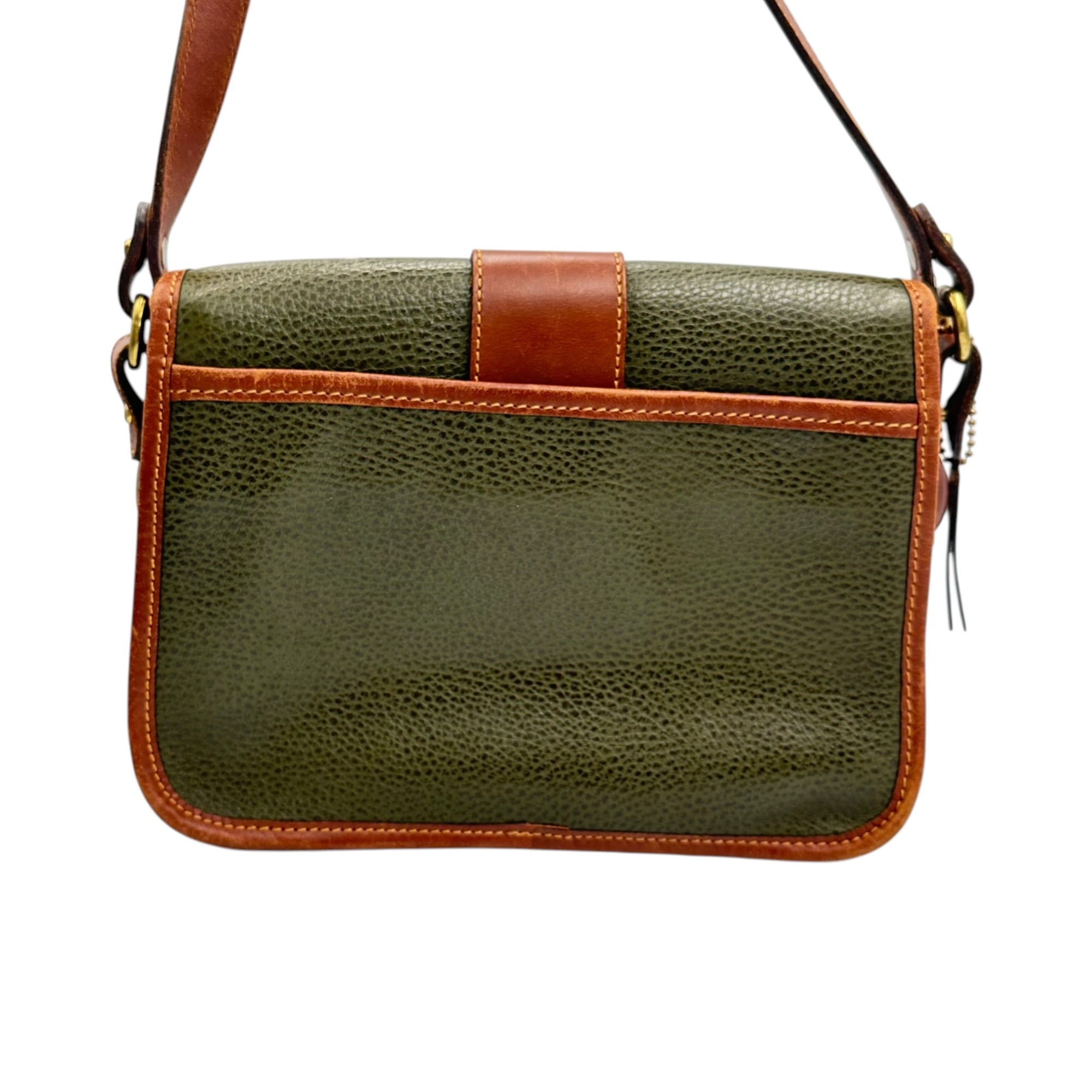 COACH(コーチ) 90's Turnlock Shoulder Leather Flap Bag 90年代 ターンロック ショルダー レザー フラップ バッグ 0521-315 グリーン×ブラウン オールドコーチ OLD COACH シェリダンコレクション ヴィンテージ