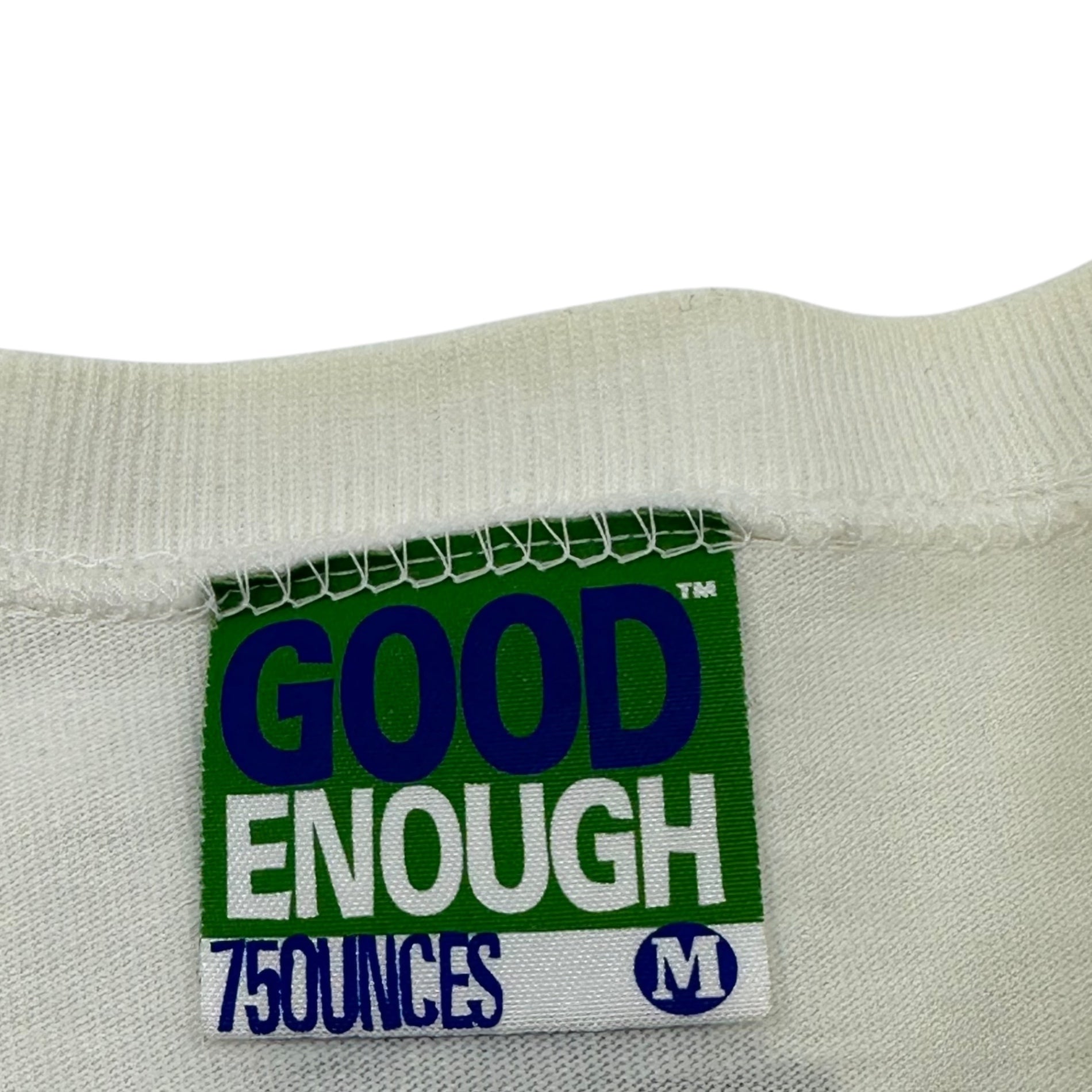 GOODENOUGH(グッドイナフ) 90's 750oz Back Logo Crew Neck T-Shirt 90年代 750オンス バックロゴ クルーネック Tシャツ M ホワイト×ブラック