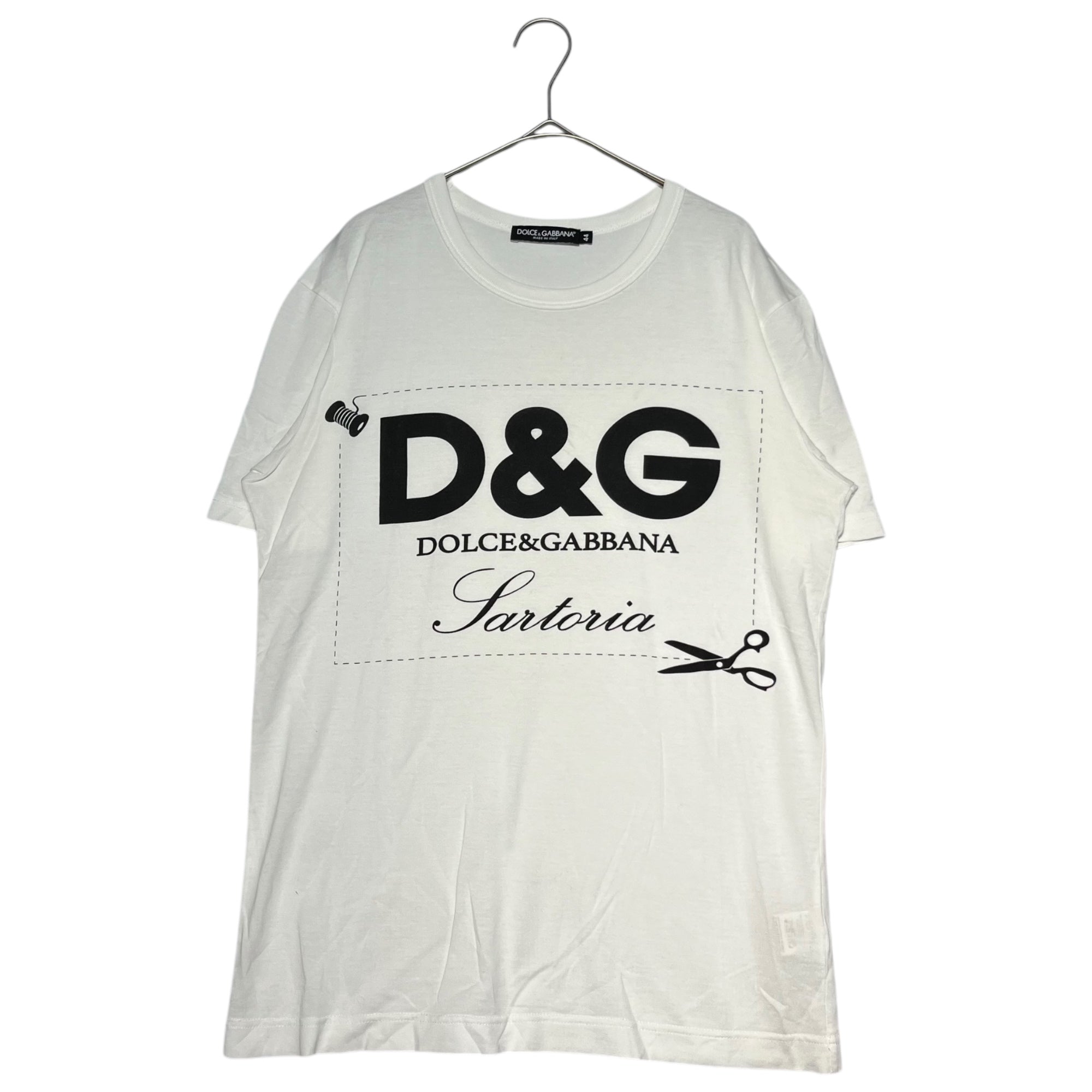 DOLCE&GABBANA(ドルチェ&ガッバーナドルガバ) D&G LOGO TEE ロゴ Tシャツ G8HL0T FH770 44(S程度) ホワイト×ブラック