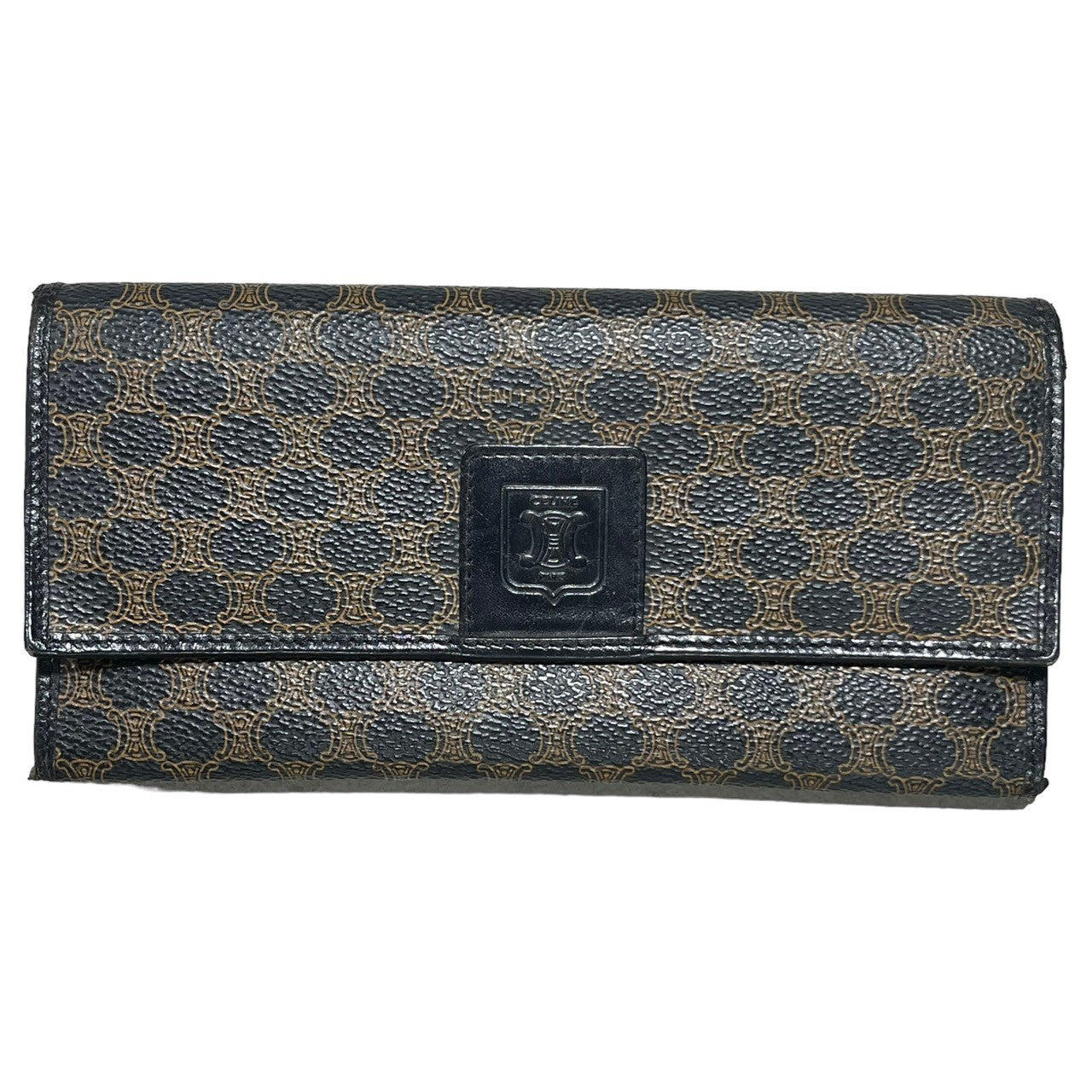 CELINE おいしゅう セリーヌヴィンテージCMカダムジャガード×レザー 