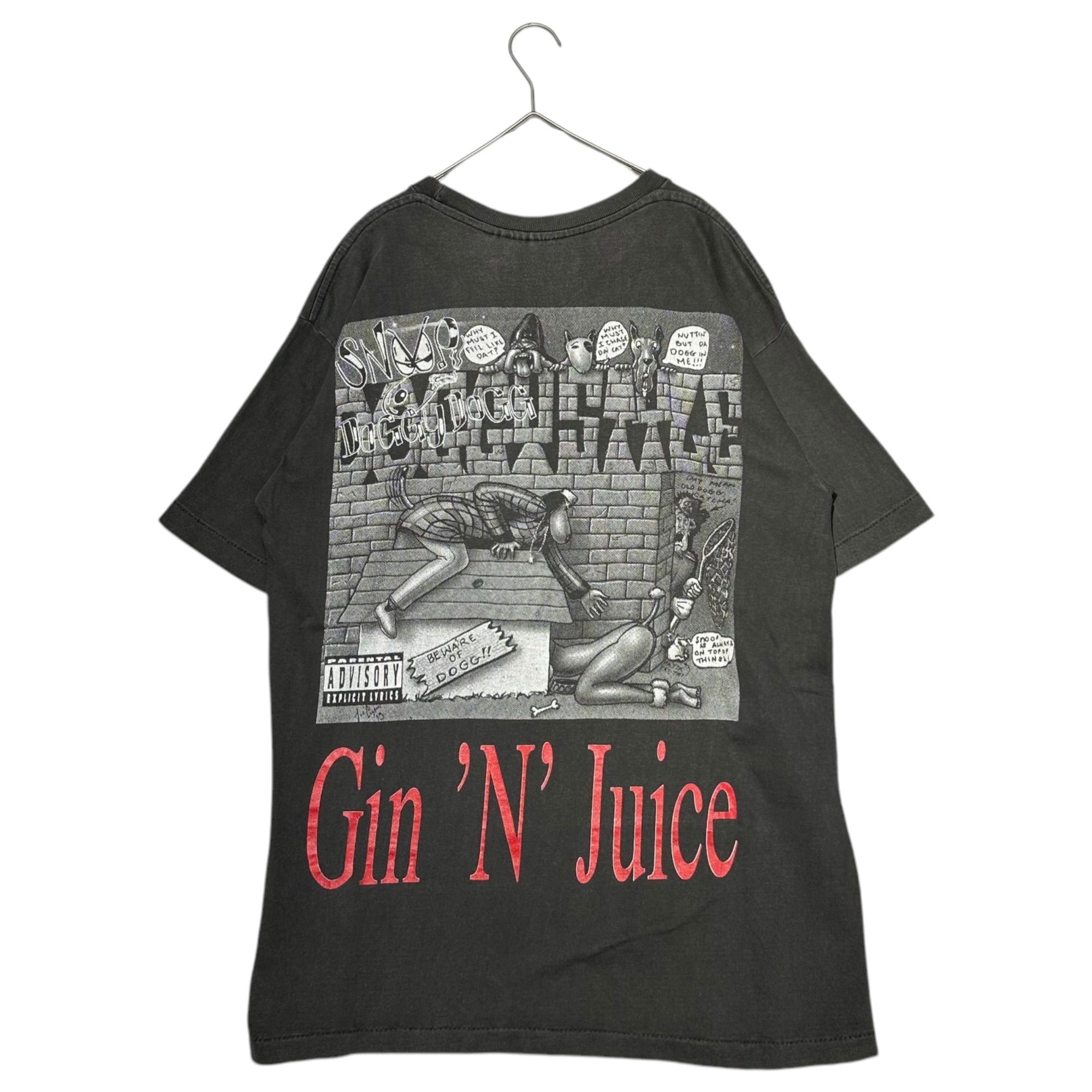 VINTAGE(ヴィンテージ) 1994 Snoop Doggy Dogg ”Gin and Juice” T-Shirt スヌープ ドギー ドッグ ヴィンテージ Tシャツ XL ブラック 90's 90年代 ヒップホップ ラップ