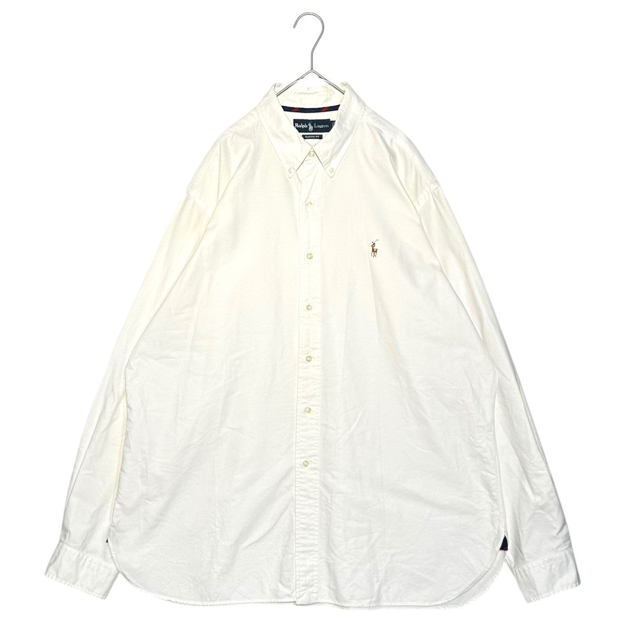 RALPH LAUREN(ラルフローレン) CLASSIC FIT Pony Logo BD L/S Shirt ポニー ロゴ ビッグサイズ 長袖 シャツ XL ホワイト