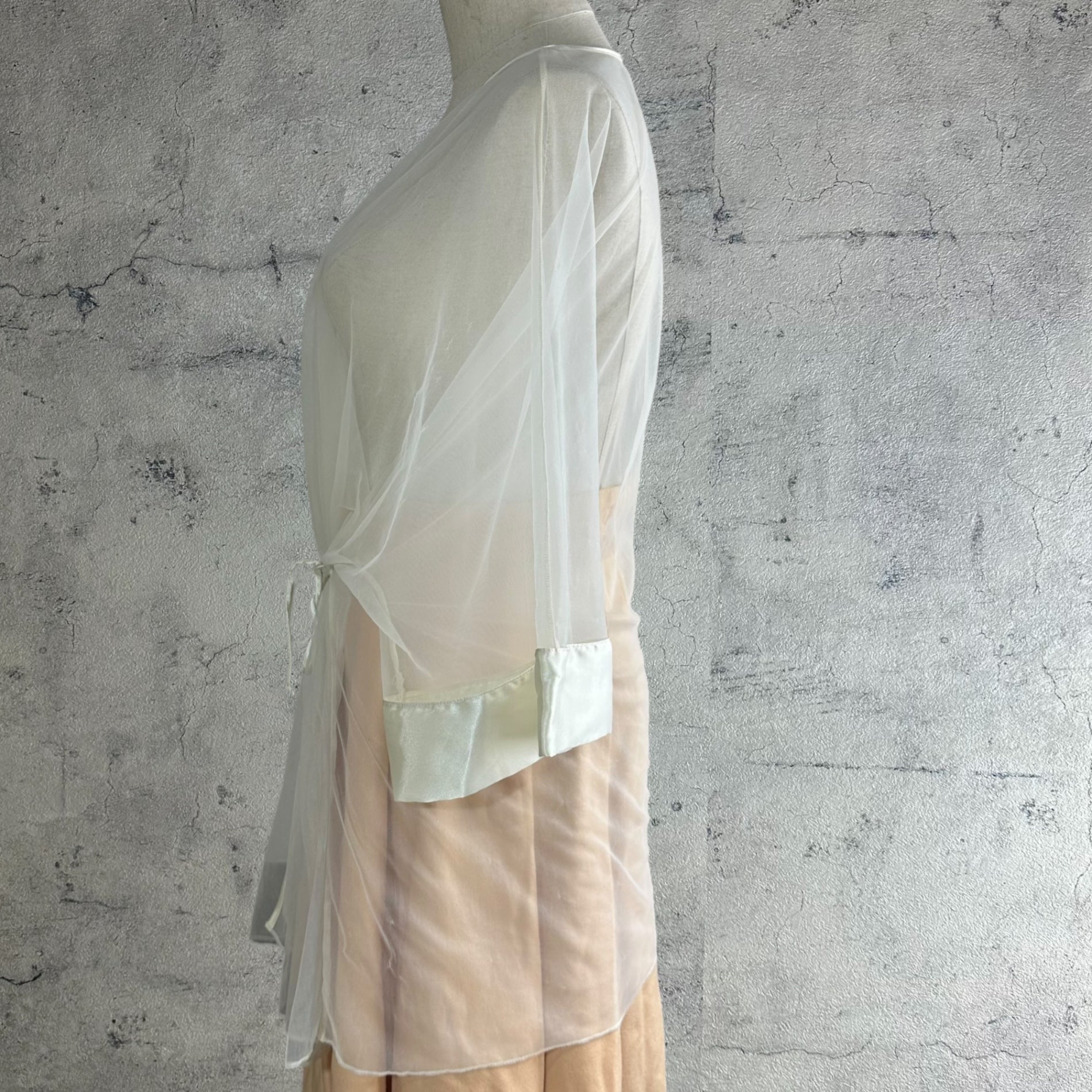 VINTAGE(ヴィンテージ) 80~90's see-through short gown シースルー ショート ガウン SIZE FREE ホワイト