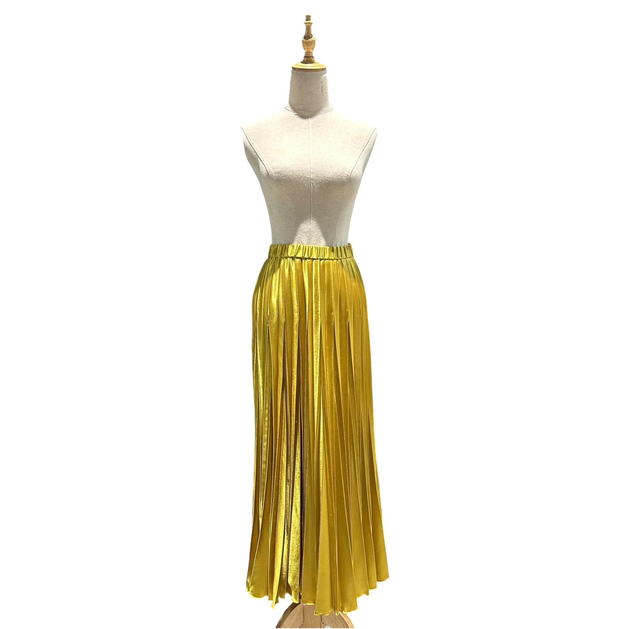 UN3D.(アンスリード) Long pleated skirt プリーツ スカート 521940800401-01 36(S程度) イエロー