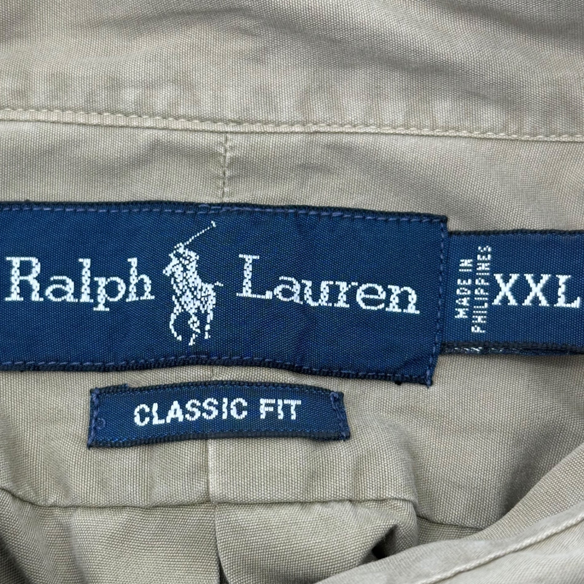 POLO RALPH LAUREN(ポロラルフローレン) Pony Logo Embroidery BD S/S Shirt ポニー ロゴ 刺繍 BD 半袖 シャツ XXL カーキ