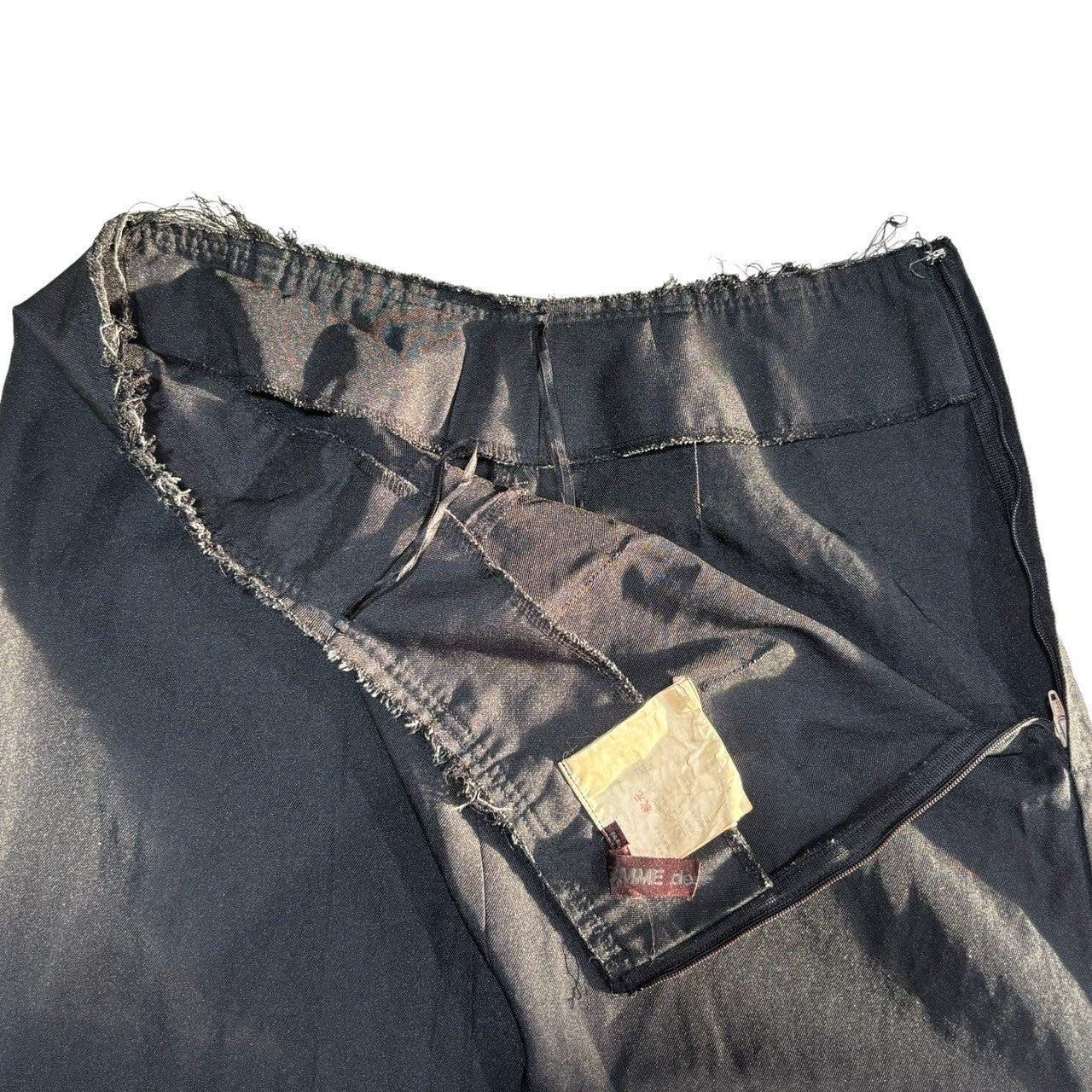 COMME des GARCONS(コムデギャルソン) 20SS Polyester full length asymmetric long skirt 製品染め ポリ縮絨 アシンメトリー ロング スカート GE-S020 M ブラック AD2019 オーランドー