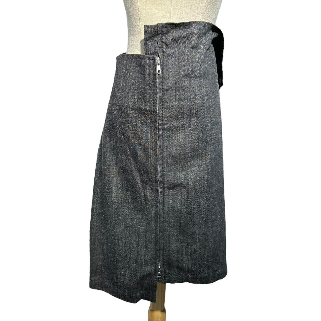 YOHJI YAMAMOTO NOIR(ヨウジヤマモトノアール) Zip Design Denim Skirt ジップデザイン デニム スカート NR-S09-013 3(L程度) ブラック