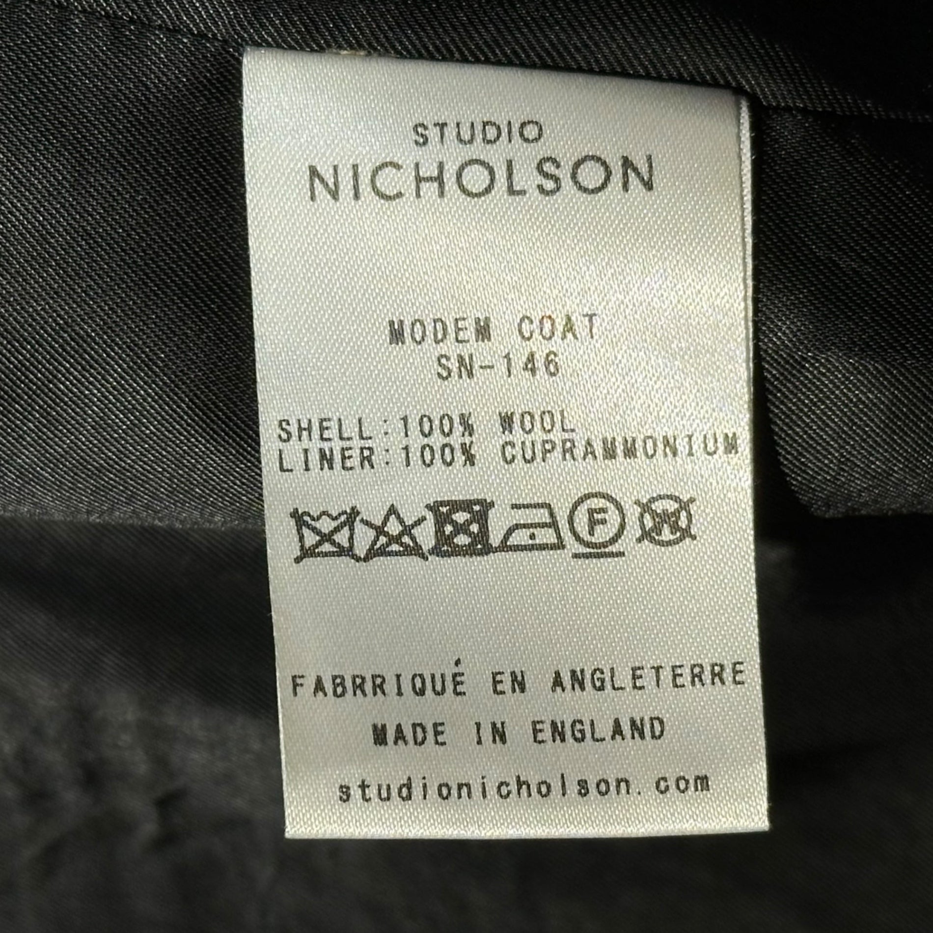 STUDIO NICHOLSON(スタジオニコルソン) Buttonless Herringbone Wool Chester Long Coat ボタンレス ヘリンボーン ウール チェスター ロング コート SN-146 S グレー ユニセックス