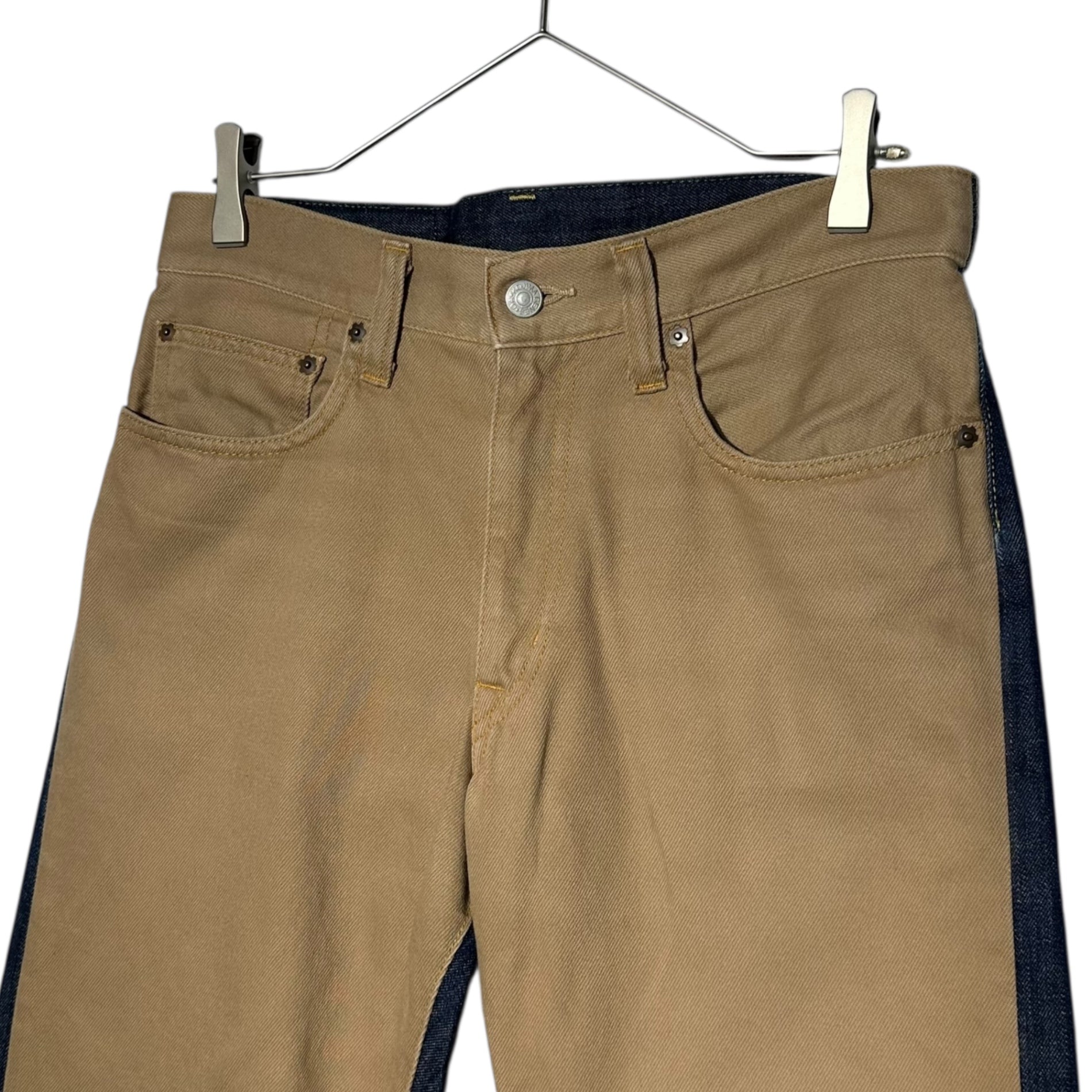 KOJIMA GENES(児島ジーンズ) Katsuragi Denim Bicolor Docking Pants カツラギ デニム バイカラー ドッキング パンツ 32 インディゴ×ベージュ