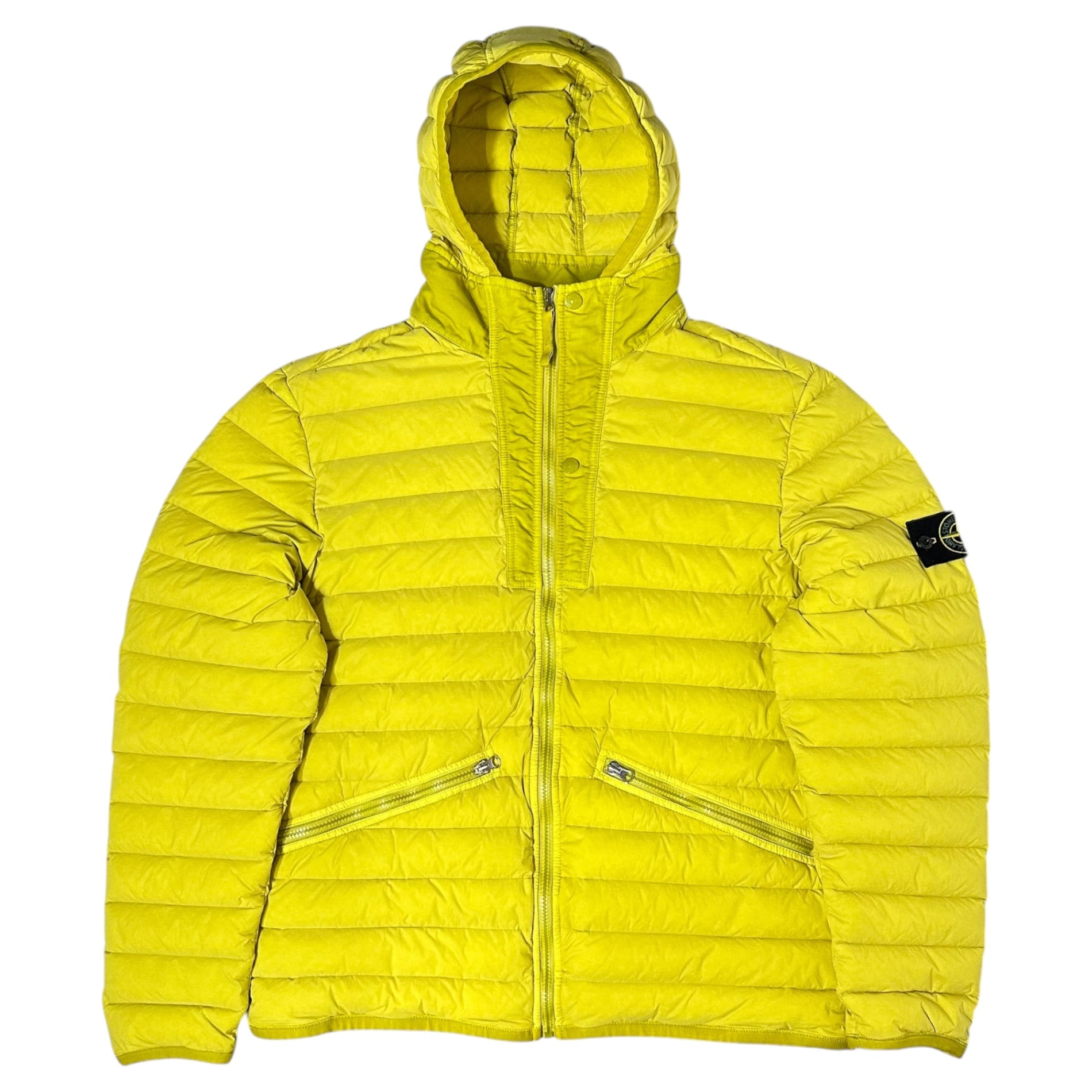 STONE ISLAND(ストーンアイランド) 19AW Loom Woven Down Chambers Stretch Nylon Jacket ルーム ウーブン ダウン チャンバーズ ストレッチ ナイロン ジャケット 701543125 XXL イエロー