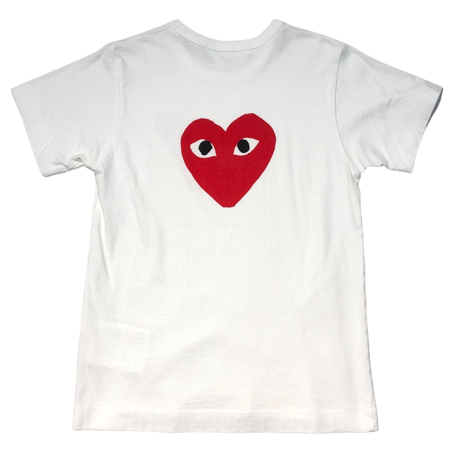 PLAY COMME des GARCONS(プレイコムデギャルソン) Heart emblem front & back print T-shirt ハートワッペン フロント&バックプリント Tシャツ AZ-T221 M ホワイト×レッド AD2016/9