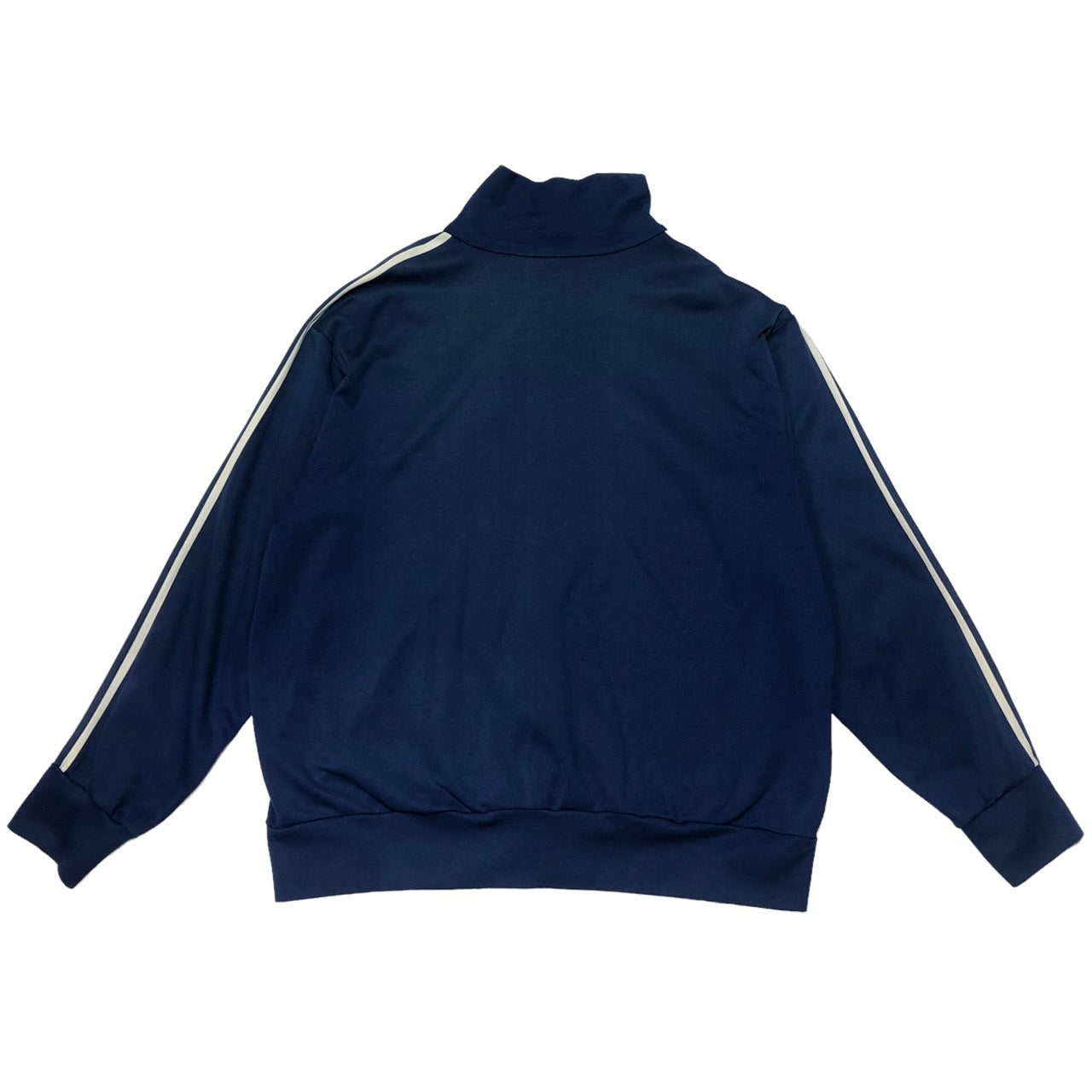 adidas(アディダス) 70-80's Vintage Track jacket/ヴィンテージトラックジャケット/スリーストライプ 表記無し(XLサイズ程度) ネイビー×ホワイト ワッペントレフォイル ロゴ/三角タグ