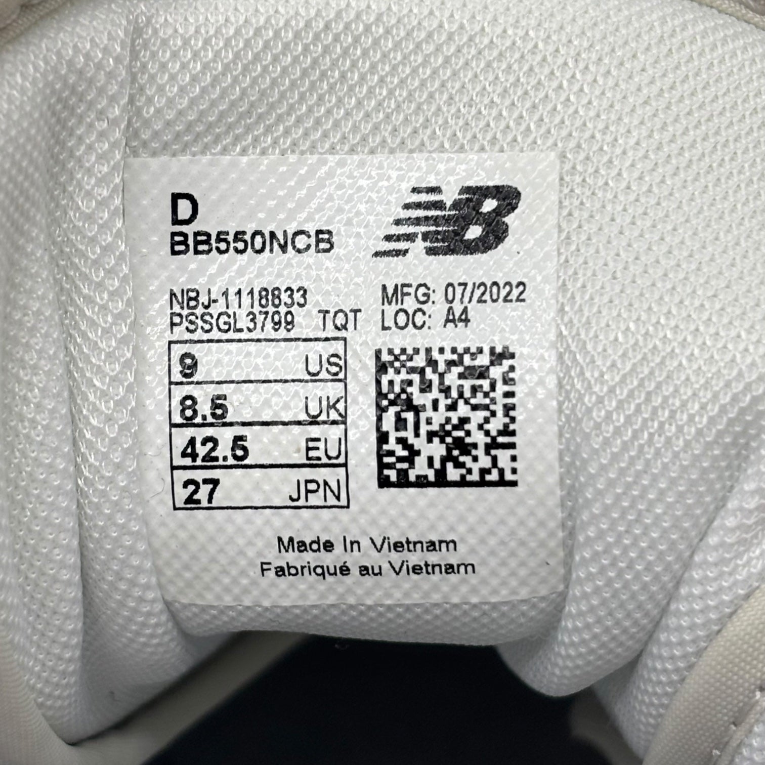 NEW BALANCE(ニューバランス) BB550 low cut sneakers ローカット スニーカー レザー BB550NCB 27.0cm ホワイト