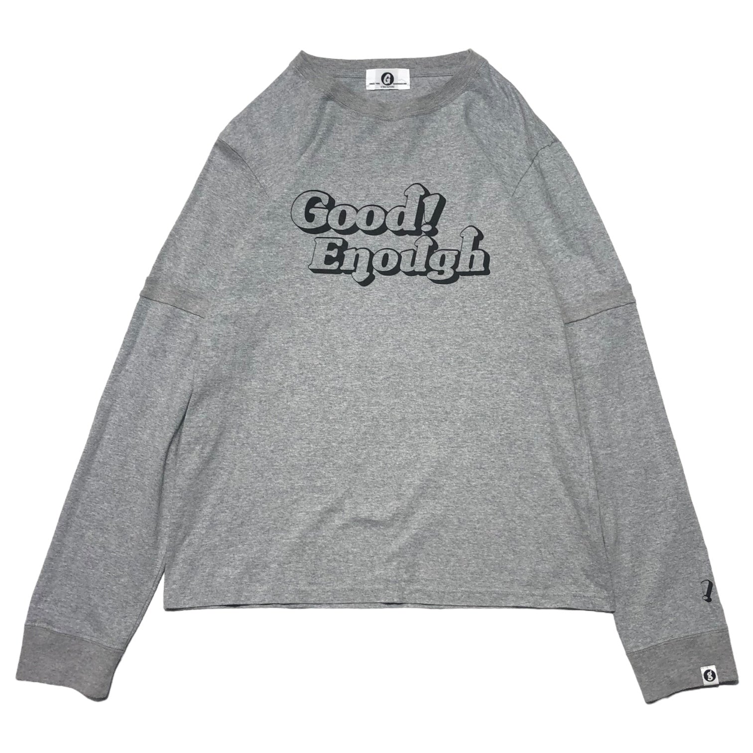 GOODENOUGH(グッドイナフ) 15SS RIB ON SLEEVE LOGO TEE リブオンスリーブ ロゴ Tシャツ GE-156016 表記無し(FREE) グレー