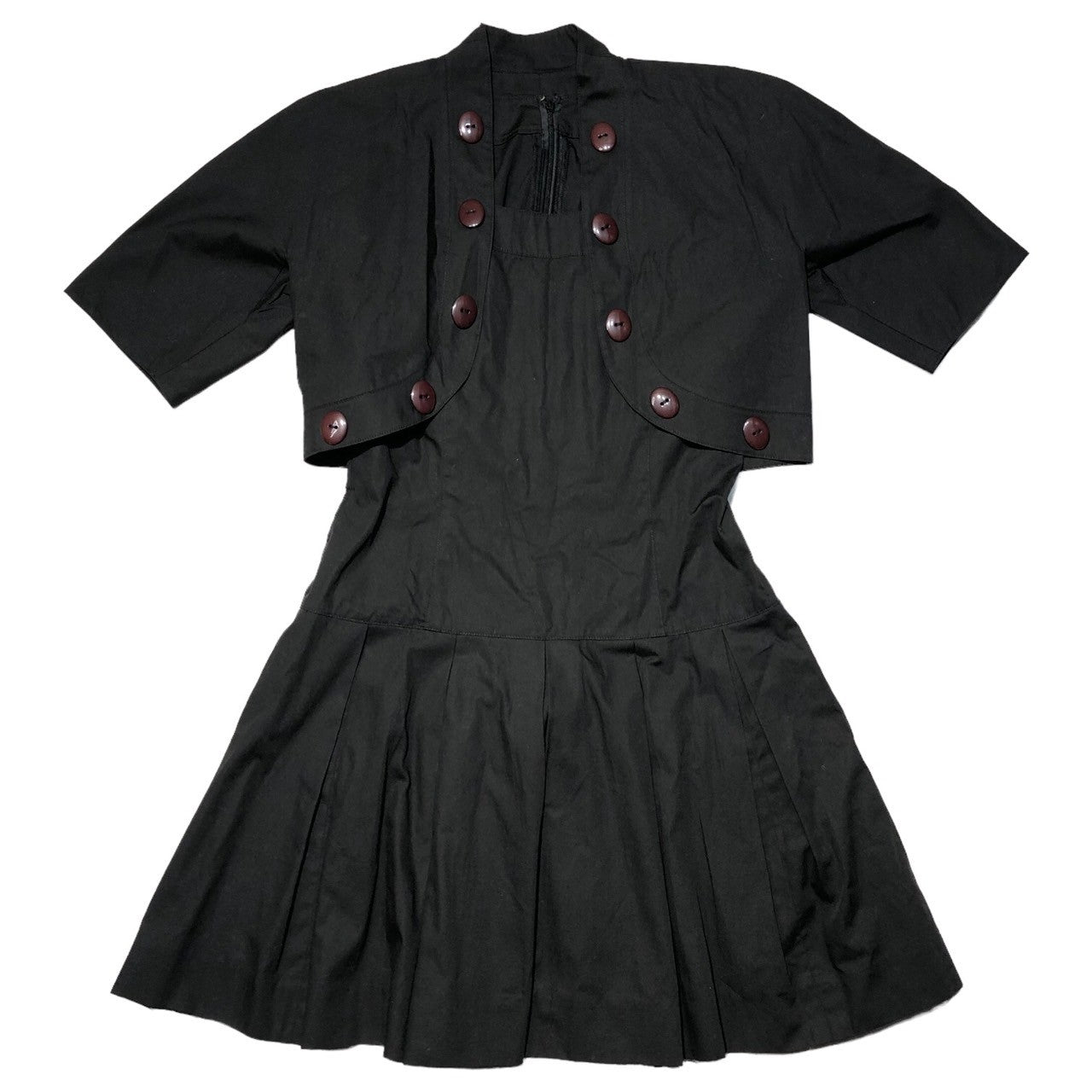 MISS DIOR(ミスディオール) 90’s アンサンブルワンピース/デザインボタンショートジャケット M ブラック