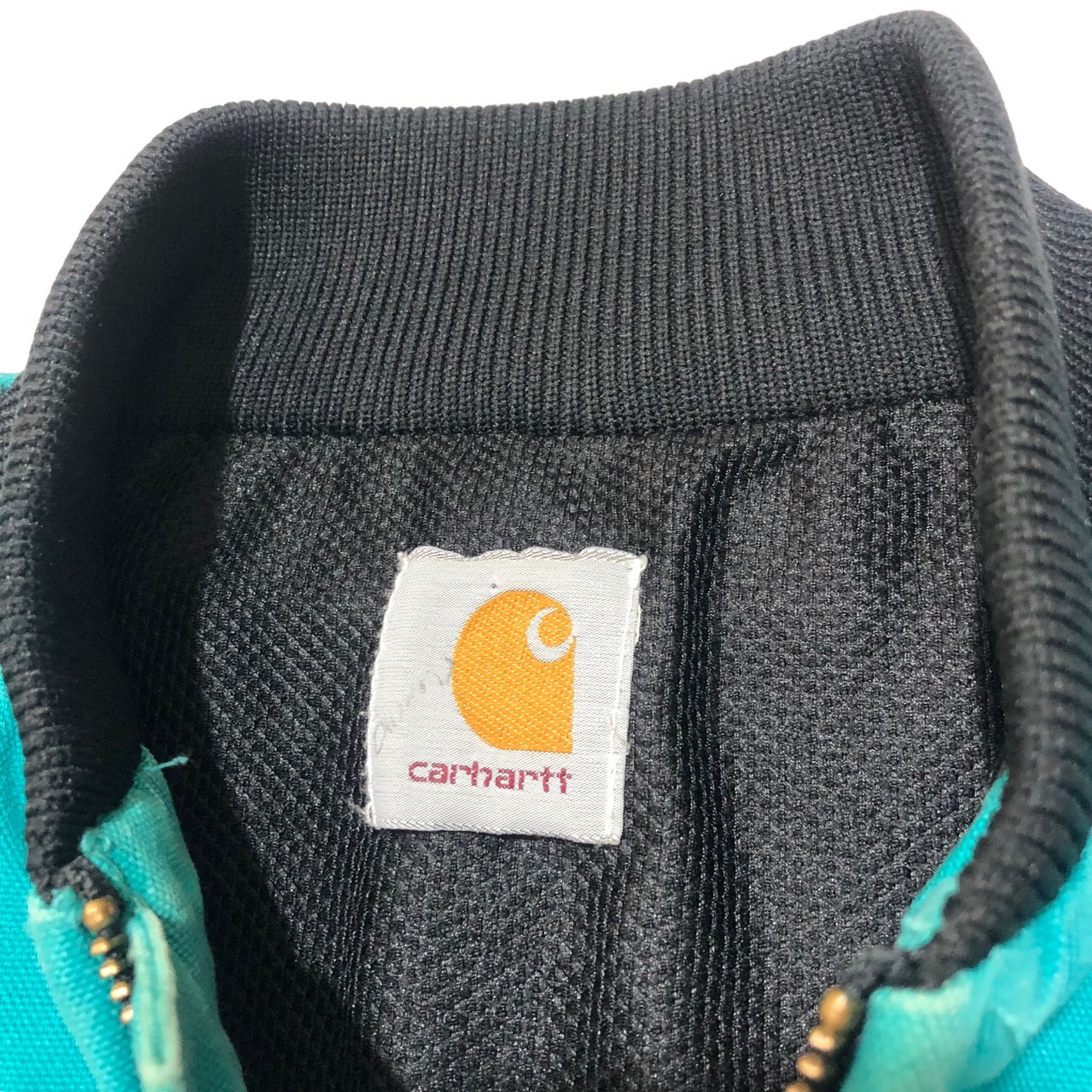 carhartt(カーハート) 80'sヴィンテージダック地ネイティブ柄ブルゾン/ジャケット 表記無し(Lサイズ程度) ターコイズブルー/グリーン 80年代 稀少カラー