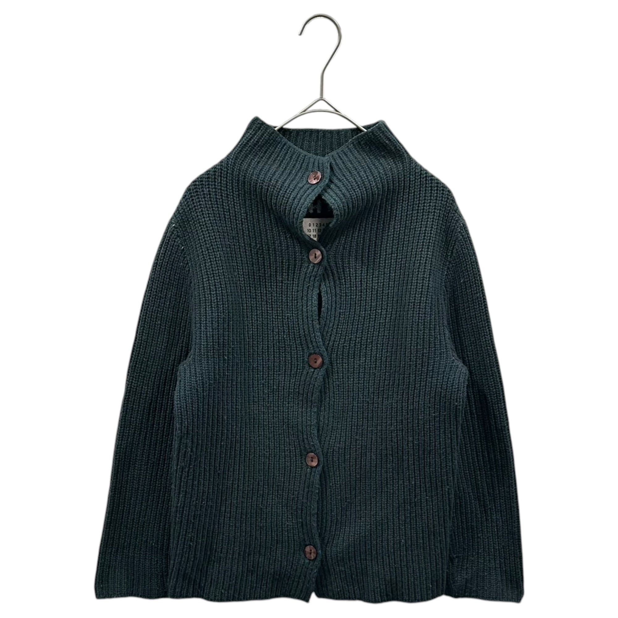 Maison Martin Margiela(メゾン マルタンマルジェラ) 2001AW ⑥ By Miss Deanna High-neck ribbed knit cardigan ハイネック リブ ニット カーディガン 3761500 表記無(S程度) モスグリーン 00's アーカイブ 本人期