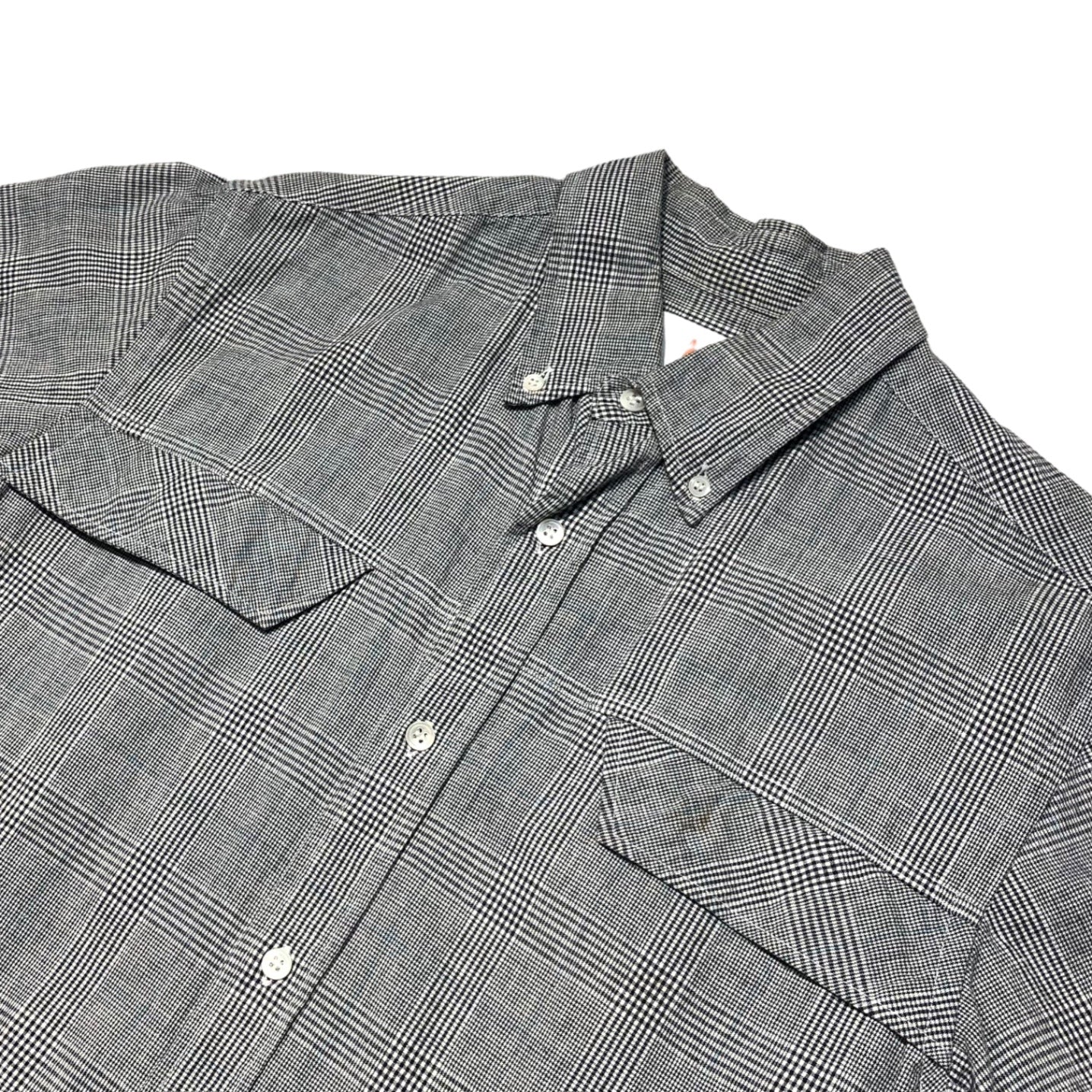 HEAD PORTER PLUS(ヘッドポータープラス) short sleeve checked shirt 半袖 チェックシャツ M グレー