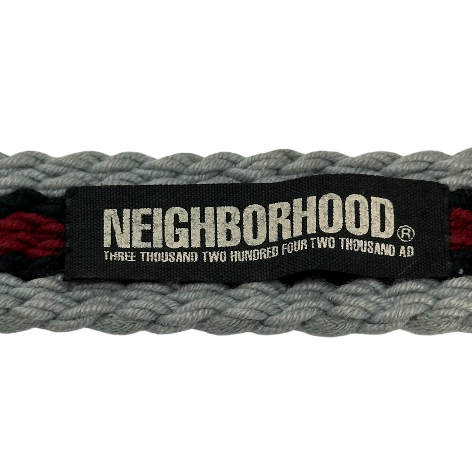 NEIGHBORHOOD(ネイバーフッド) Braided belt 編み込み ベルト グレー×レッド×ネイビー