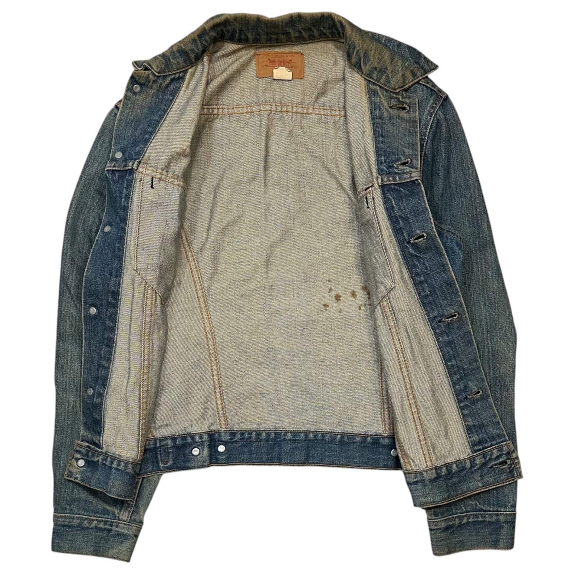 Levi's(リーバイス) 1971~1973's 70505 Denim Trucker Jacket デニム トラッカー ジャケット 70505-0217 表記消(38程度) インディゴ 70'年代 ヴィンテージ Small e ボタン裏52