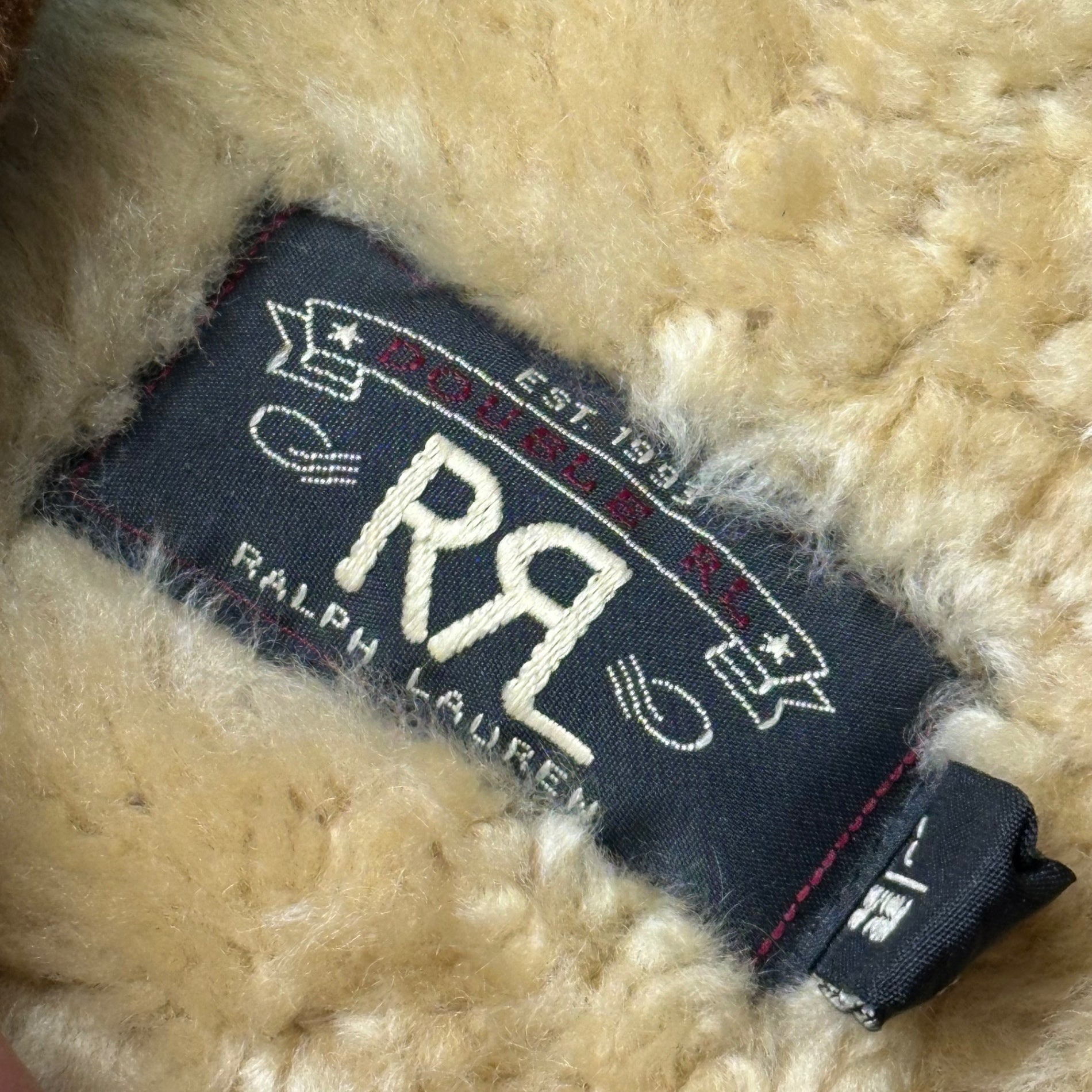 RRL(ダブルアールエル) Double-Breasted Mouton Leather Car Coat ダブルブレスト ムートン レザー カー コート L ブラウン
