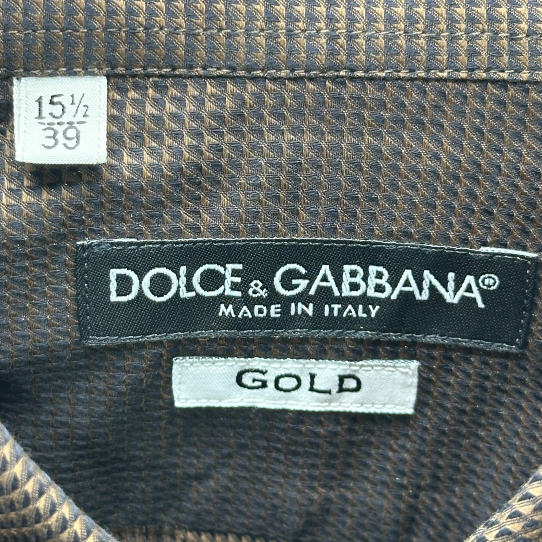 DOLCE&GABBANA(ドルチェ&ガッバーナドルガバ) Round collar long sleeve shirt ラウンドカラー 長袖 シャツ G5BP8T FM5C4 39 15 1/2(M程度) ブラウン