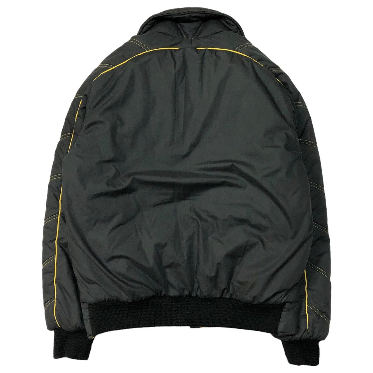 MONCLER(モンクレール) 80~90's Stand collar sleeve stitch line batting jacket スタンドカラー 袖ステッチライン 中綿 ヴィンテージ ジャケット SMQ-234 SIZE L ブラック×イエロー アシックス製造期