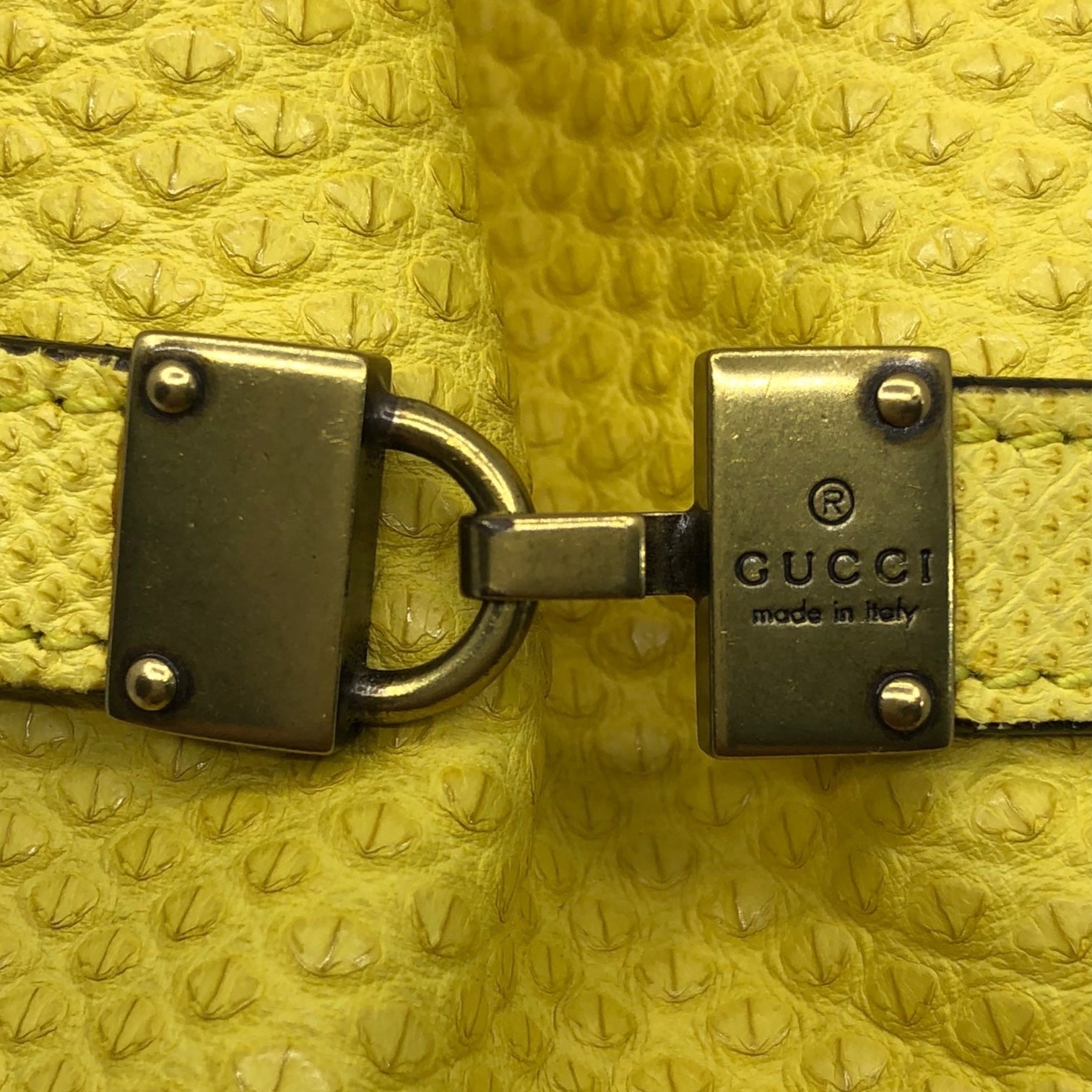 GUCCI(グッチ) exotic leather mini handbag エキゾチック レザー ミニ ハンド バッグ 109076 206027 イエロー