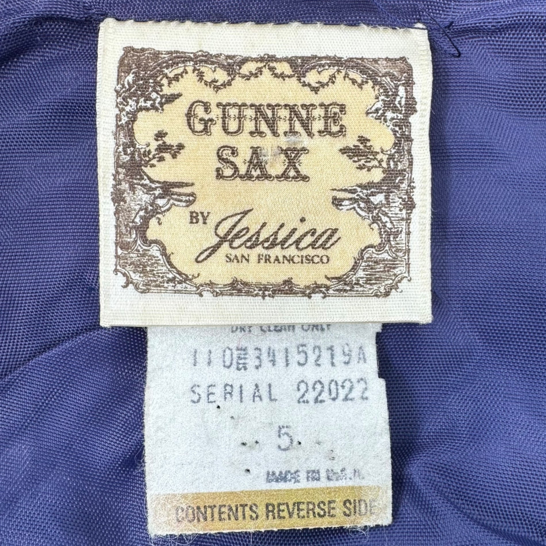 GANNE SAX(ガニーサックス) 70's Pearl Button Puff Sleeve Corduroy Long Dress パールボタン パフスリーブ コーデュロイ ロング ワンピース 5(7号 S程度) ネイビー 70年代 ヴィンテージ