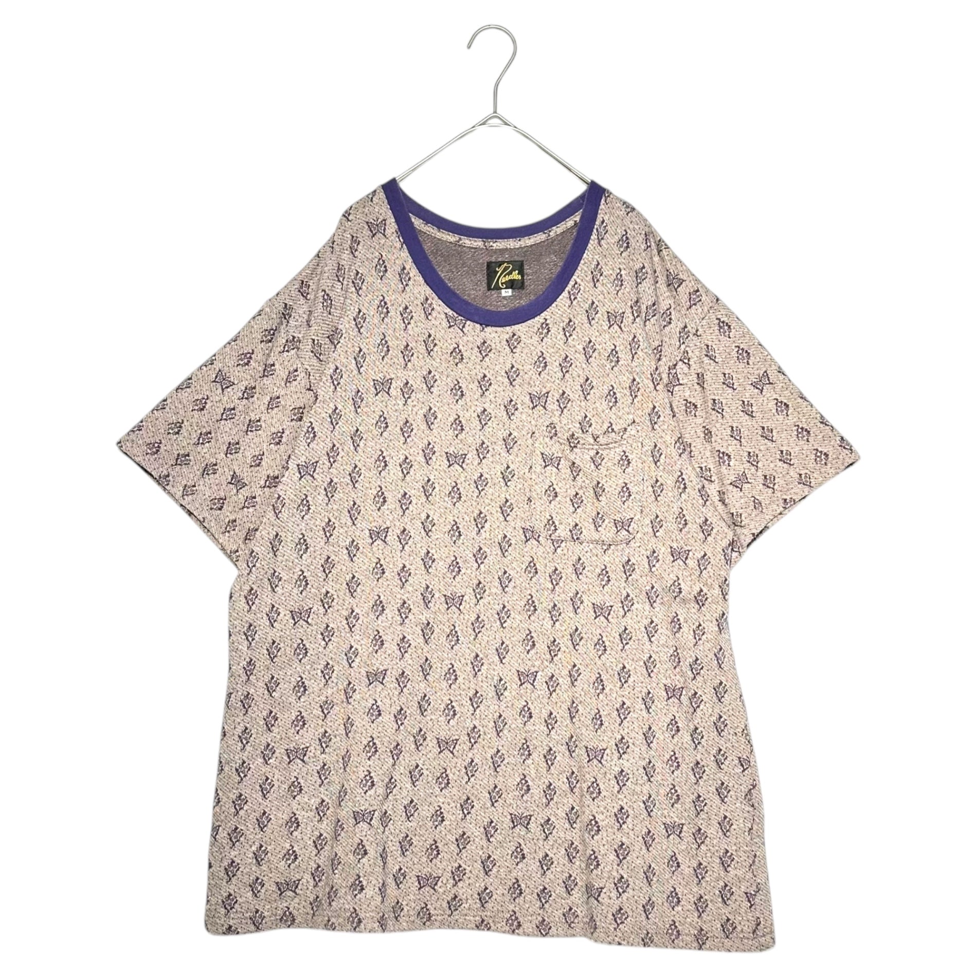 NEEDLES(ニードルズ) S/S Crew Neck Tee -C/AN Papillon&Floral Jq. 半袖 クルーネック Tシャツ OT243 M パープル パピオン フローラル
