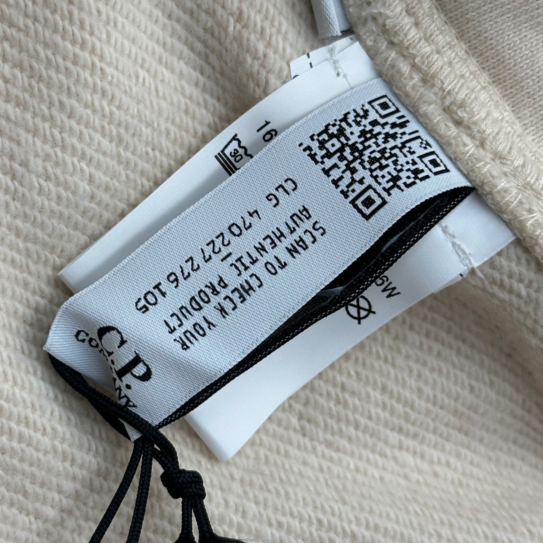C.P.COMPANY(シーピーカンパニー) 2024SS Diagonal Raised Fleece Sweatpants サイドジップ スウェット パンツ 16CMSP084A 005086W S アイボリー