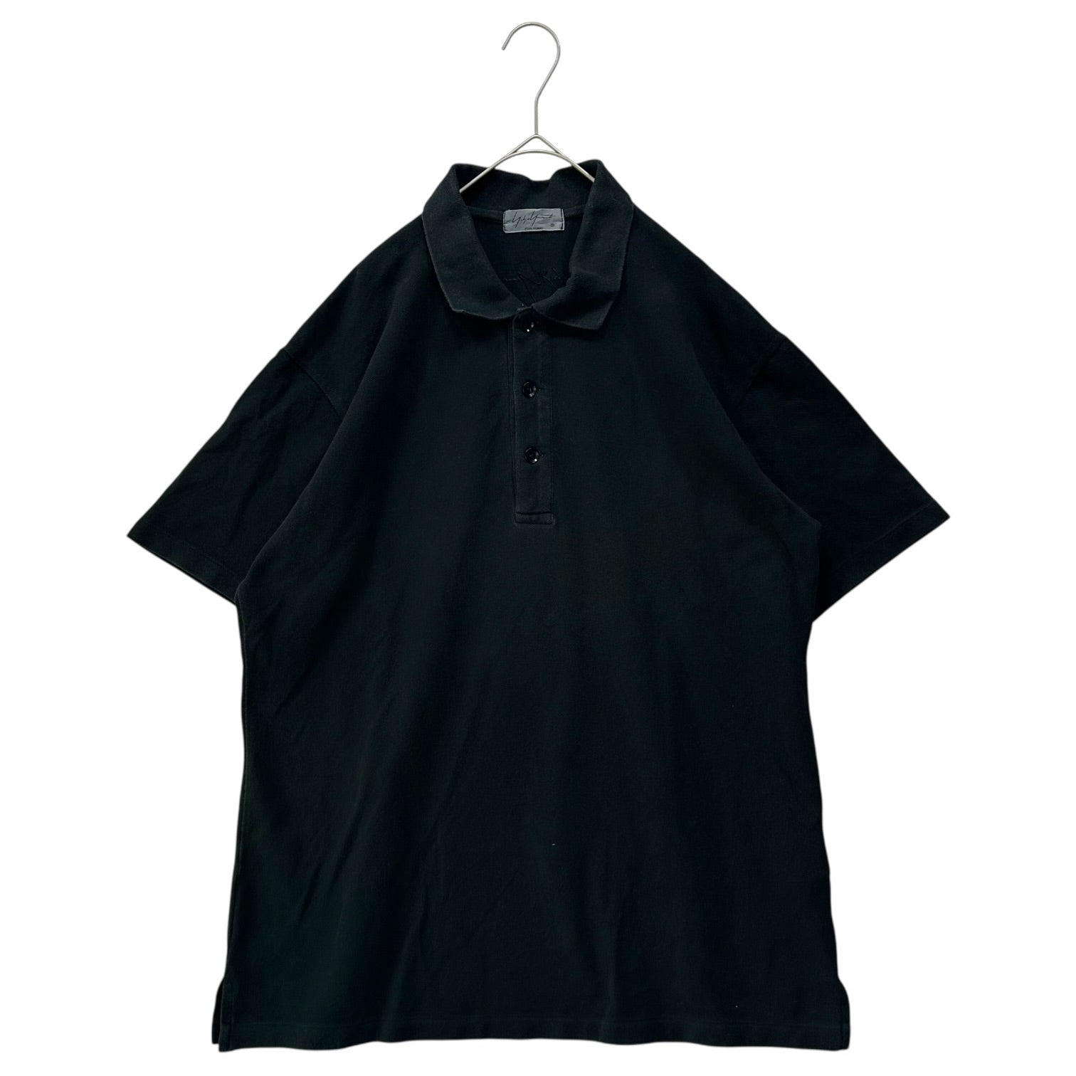 YOHJI YAMAMOTO POUR HOMME(ヨウジヤマモトプールオム) 19SS Back Logo Polo Shirt バック ロゴ 鹿の子 ポロシャツ HH-T70-550 4(L程度) ブラック 半袖
