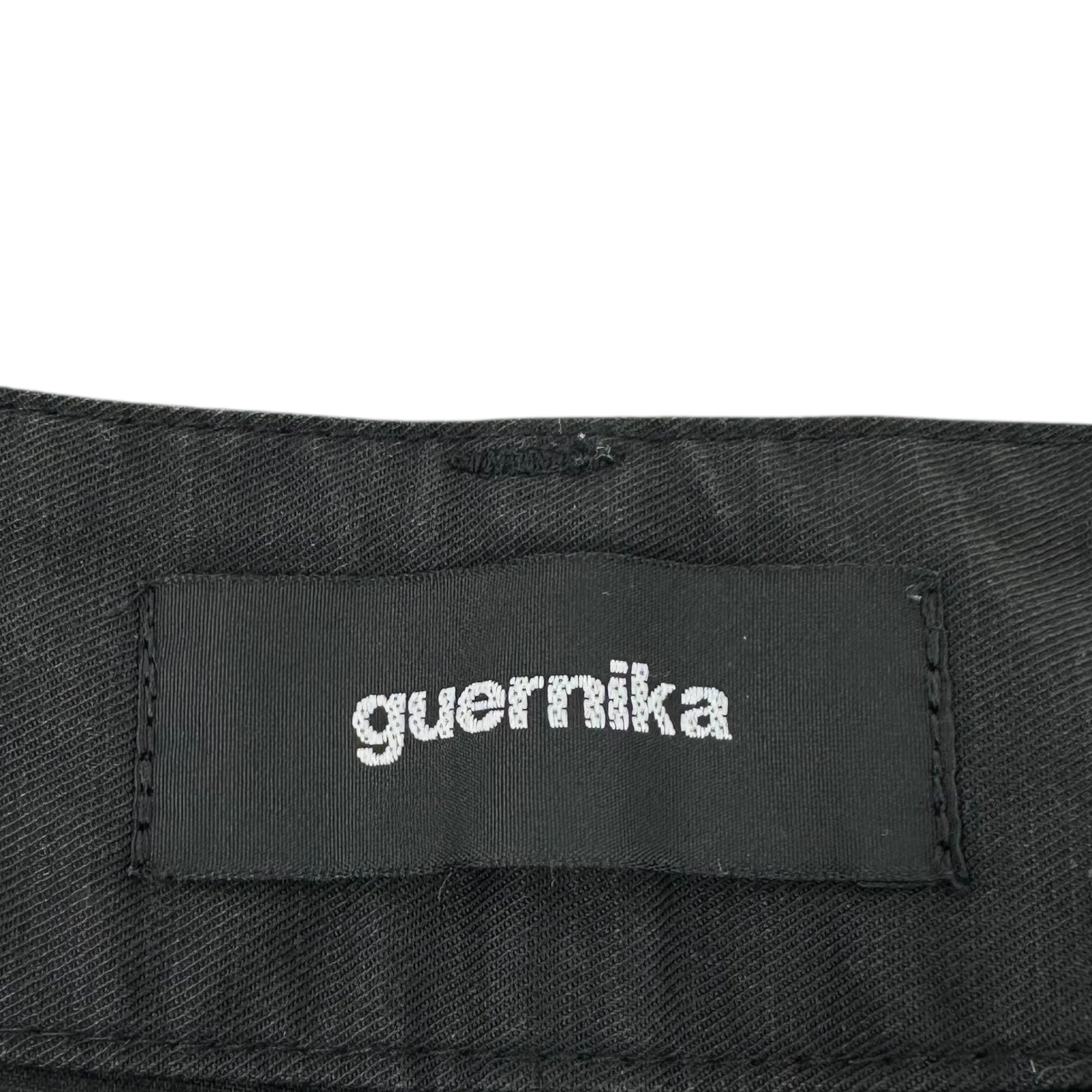 guernika(ゲルニカ) Painted Processed Tapered Baker Pants ペイント 加工 テーパード ベイカー パンツ ブラック×ブラウン 品質表示タグ切り取り