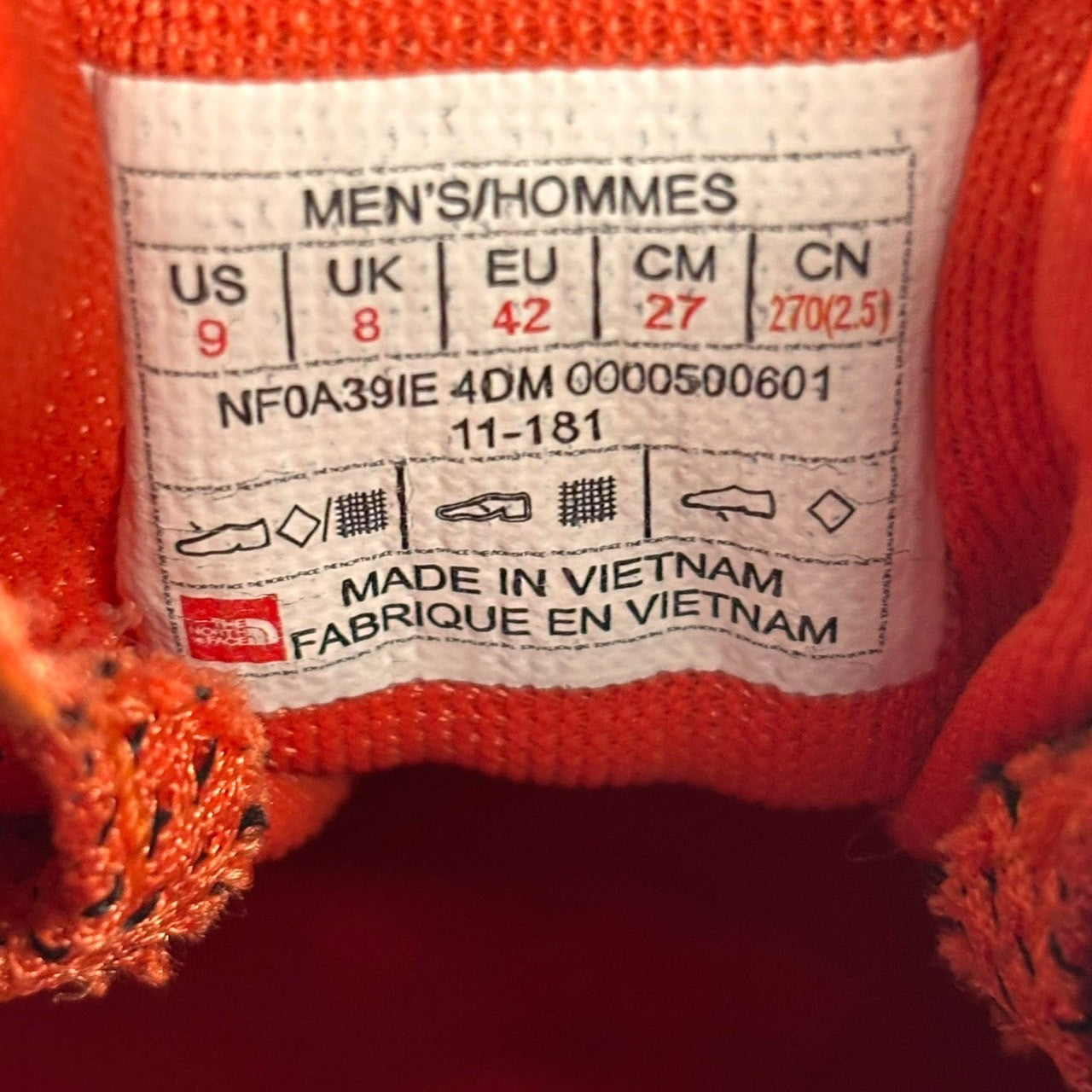 THE NORTH FACE(ノースフェイス) Ultra Endurance II ローカット スニーカー NF0A39IE 27cm オレンジ×ネイビー アウトドア シューズ